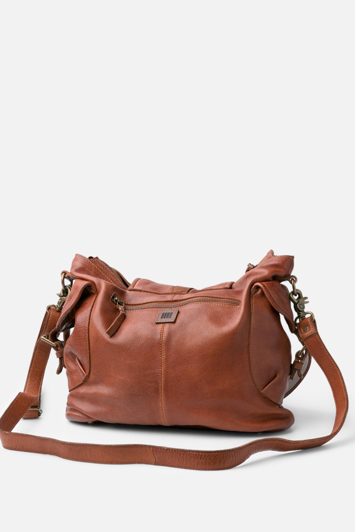 Sac besace Clint CLT1L en cuir lavé – look vintage et format généreux