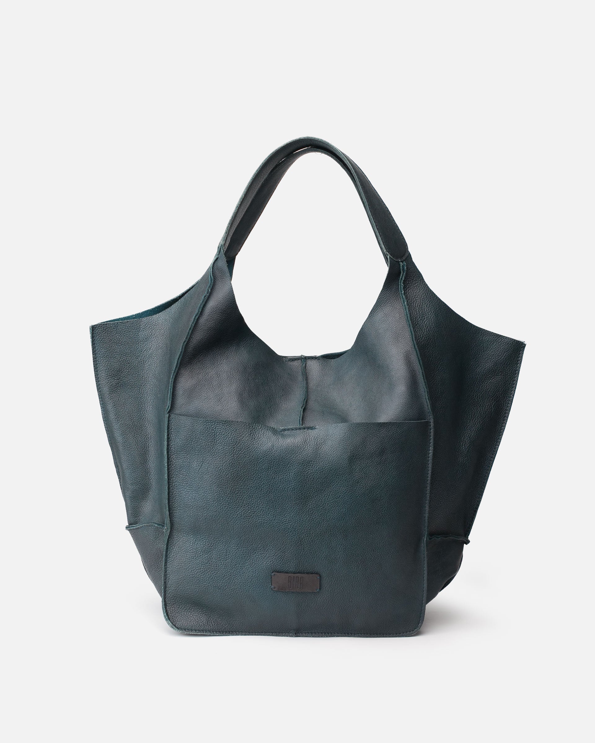 Biba Homer - grand sac en cuir pétrole - Nappa maroquinerie