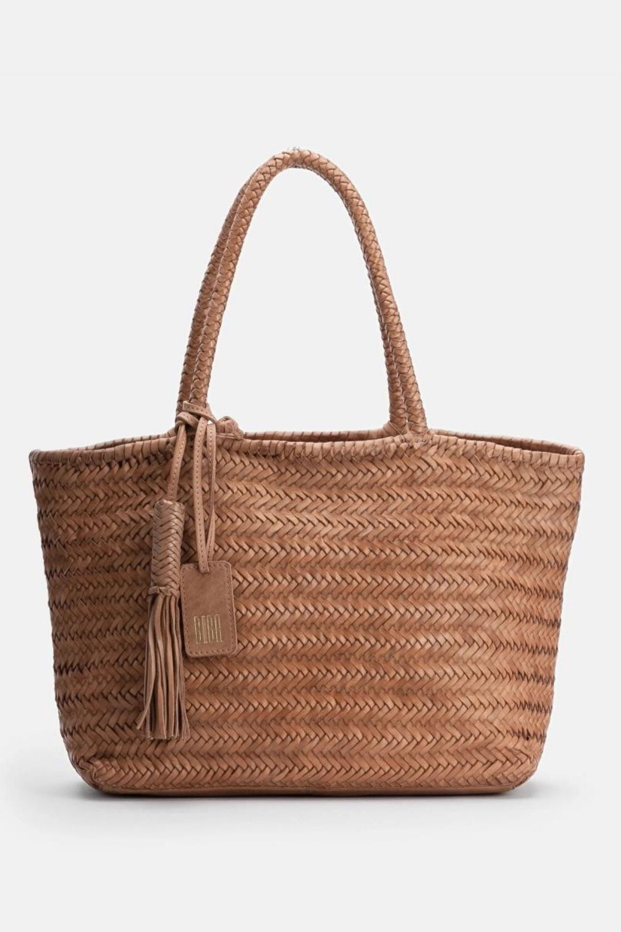 Cabas Perkins en cuir tressé naturel de Biba photo studio