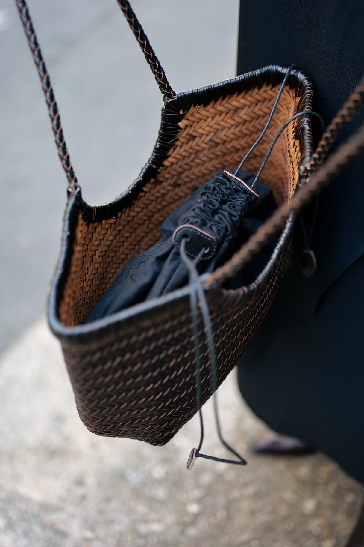 Sac cabas en cuir tressé Tessera – fabrication italienne