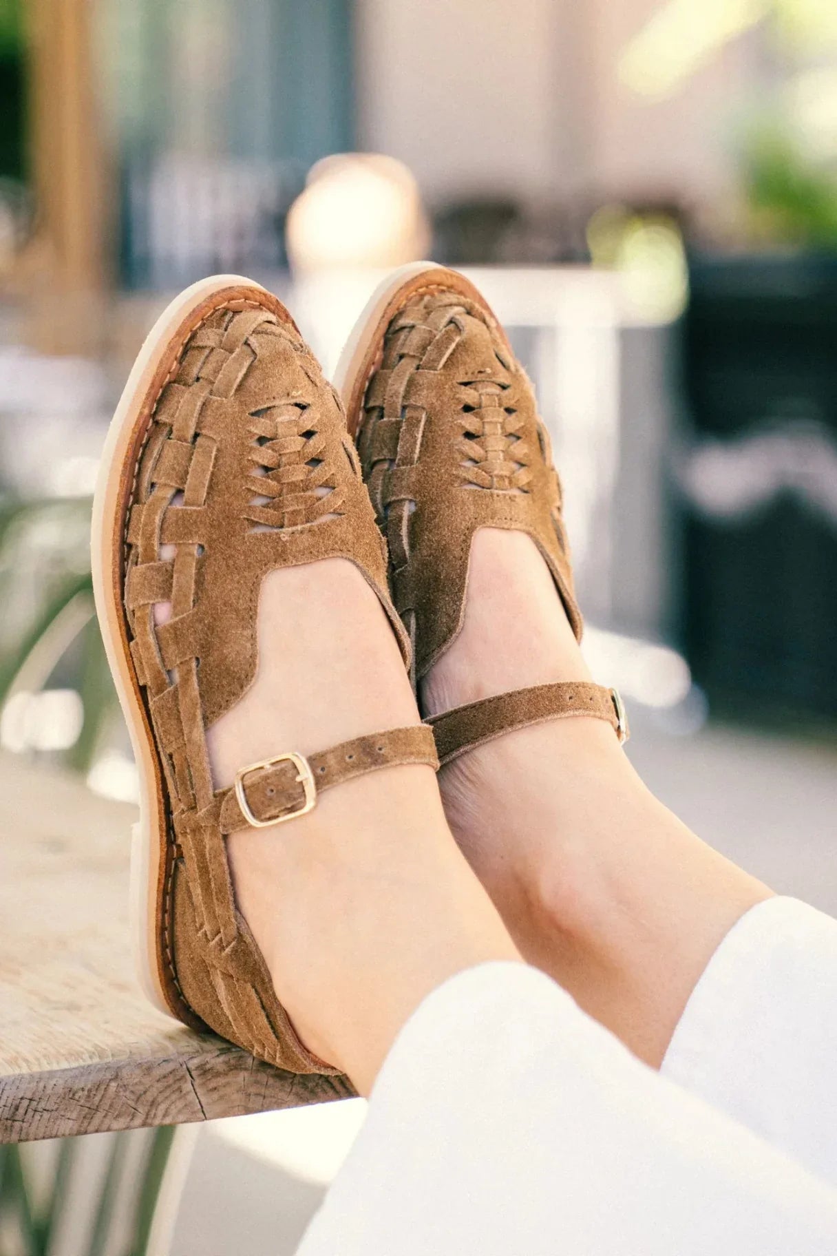Ballerines cuir suede moka femme Mapache Gaby