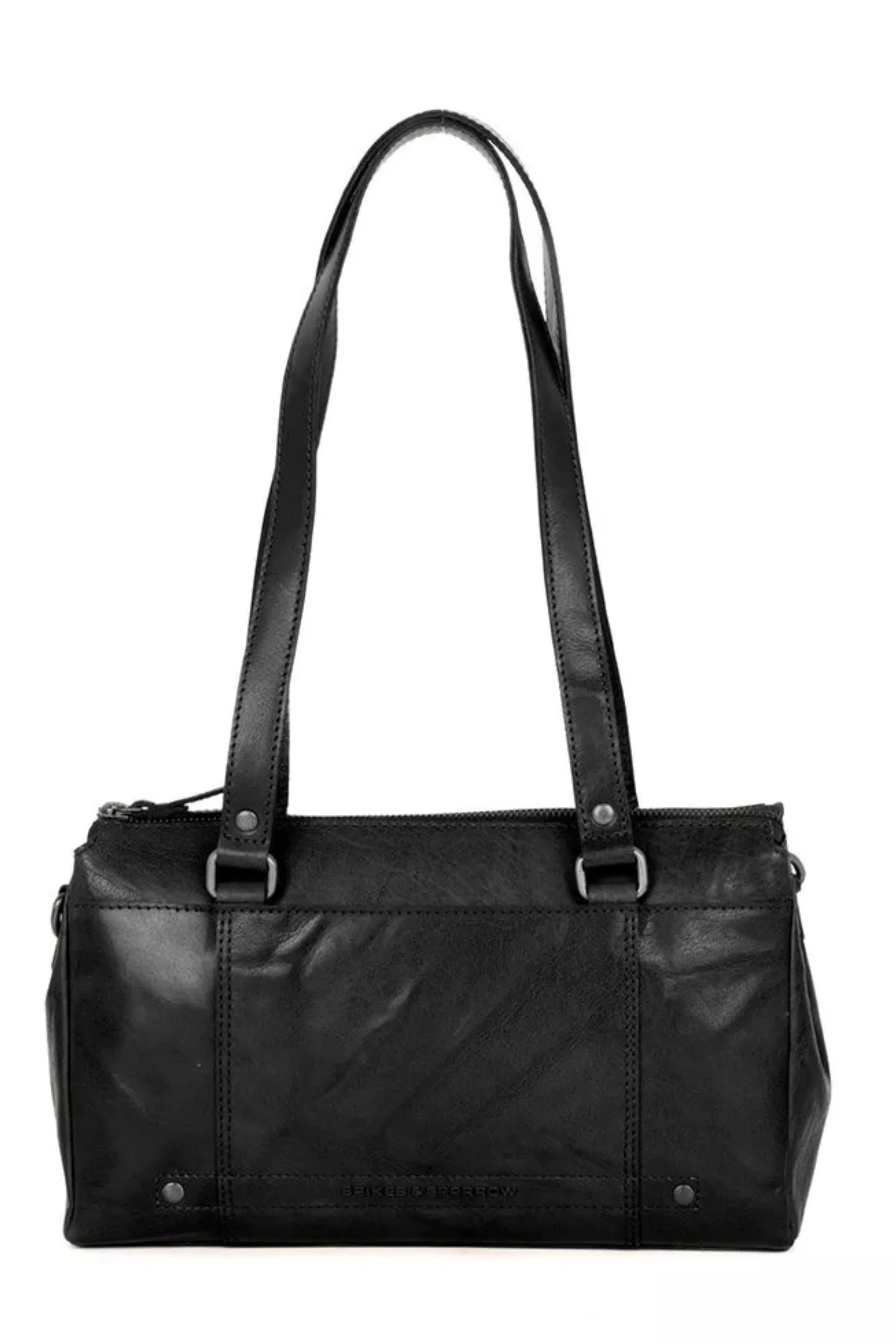 Sac Jeannine cuir noir profil Spikes & Sparrow