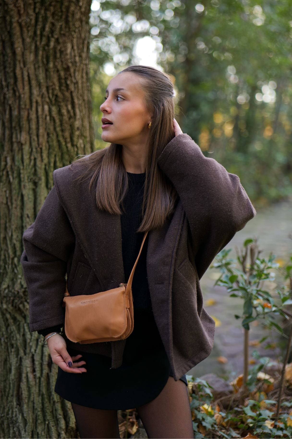 Petit sac bandoulière en cuir naturel pour femme Noordsen N003-05