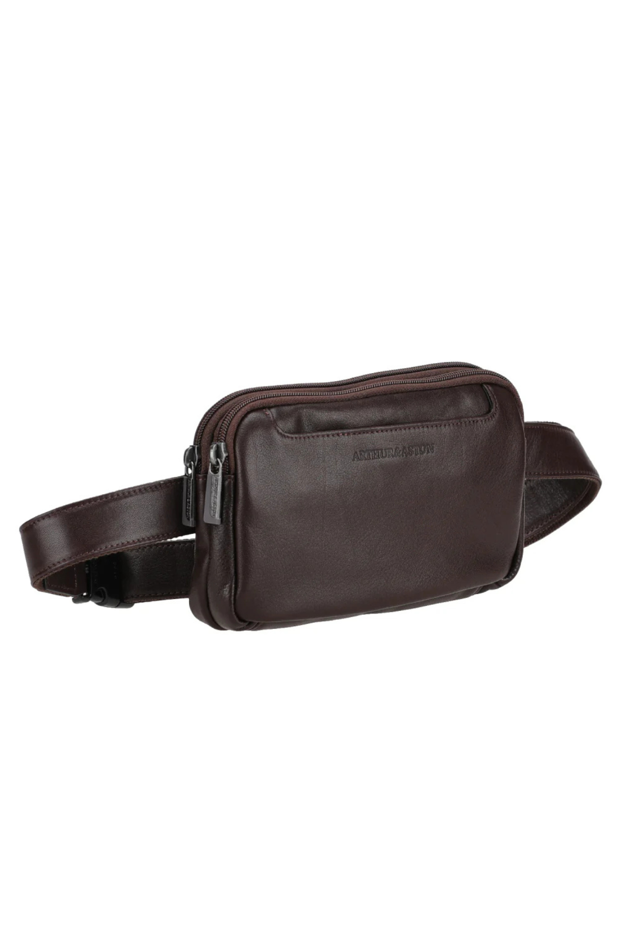Pochette ceinture Léon en cuir chocolat Arthur & Aston