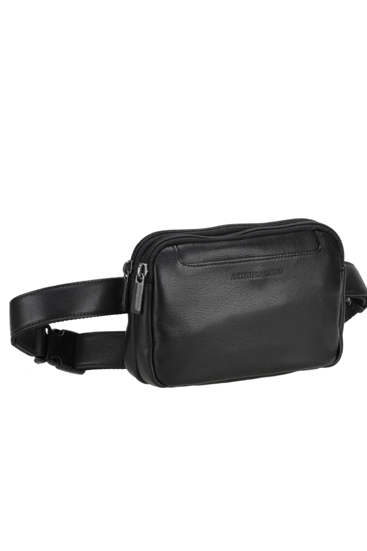Pochette ceinture Léon en cuir noir Arthur & Aston