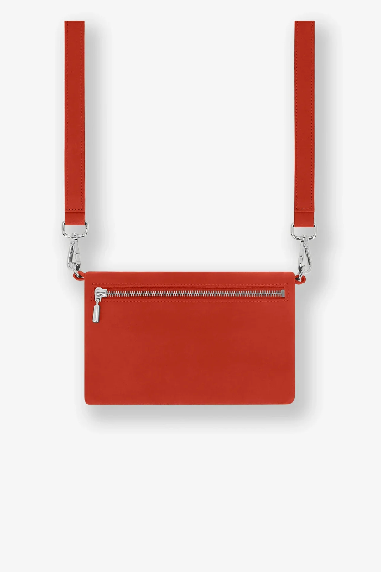 Dos de la pochette Mycène orangé avec poche zippée arrière