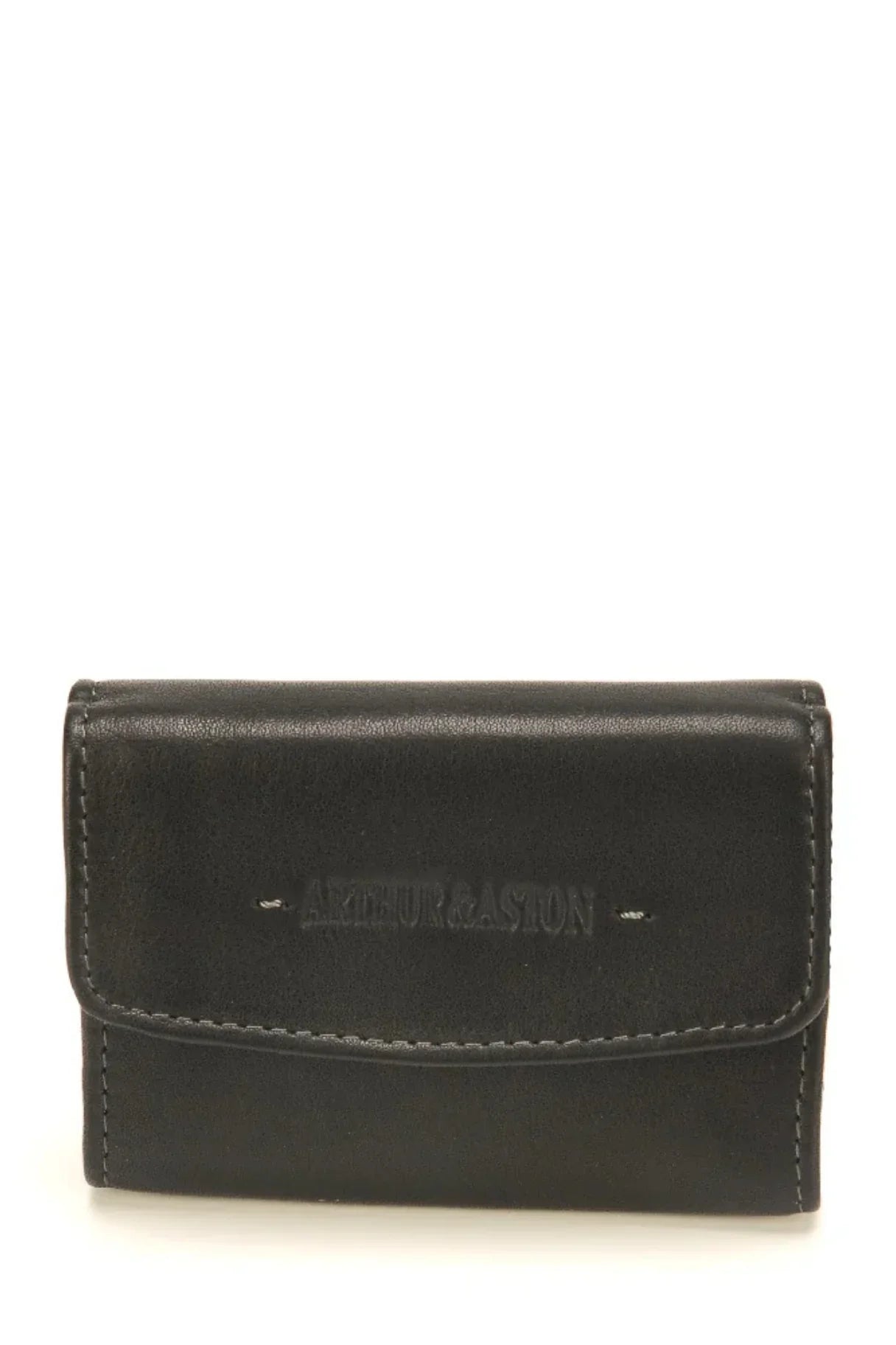 Porte-monnaie Johany en cuir noir Arthur & Aston vue de face