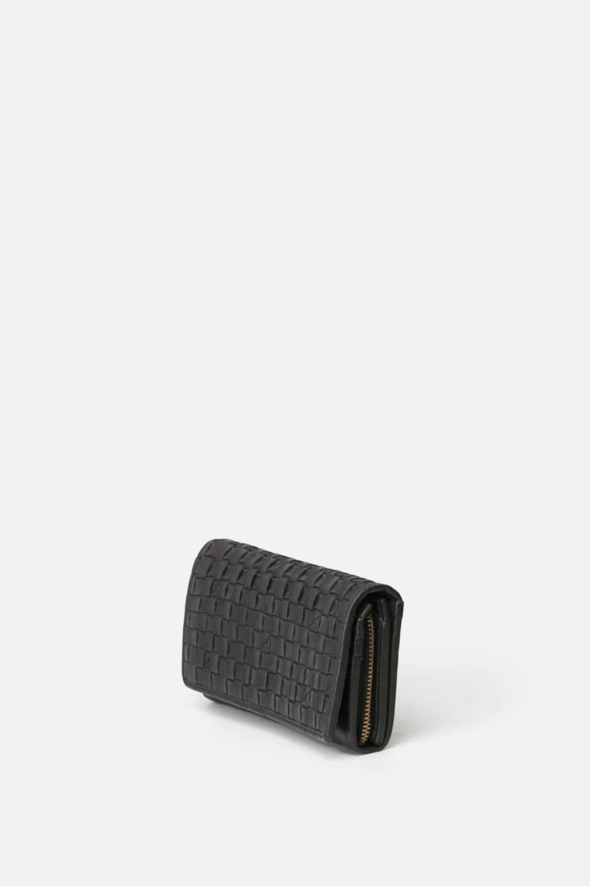 Vue de profil du portefeuille en cuir tressé BIBA Kansas KA3