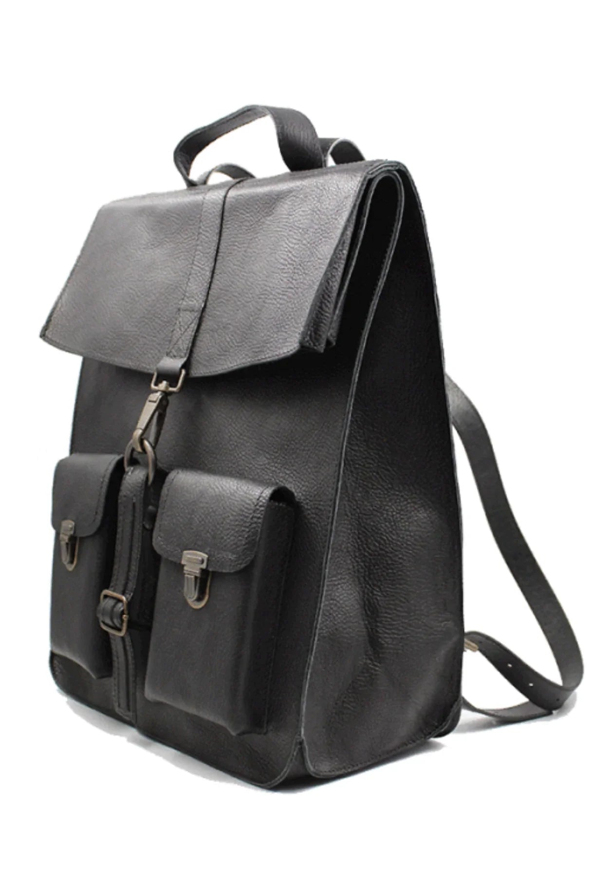 Sac à dos en cuir noir