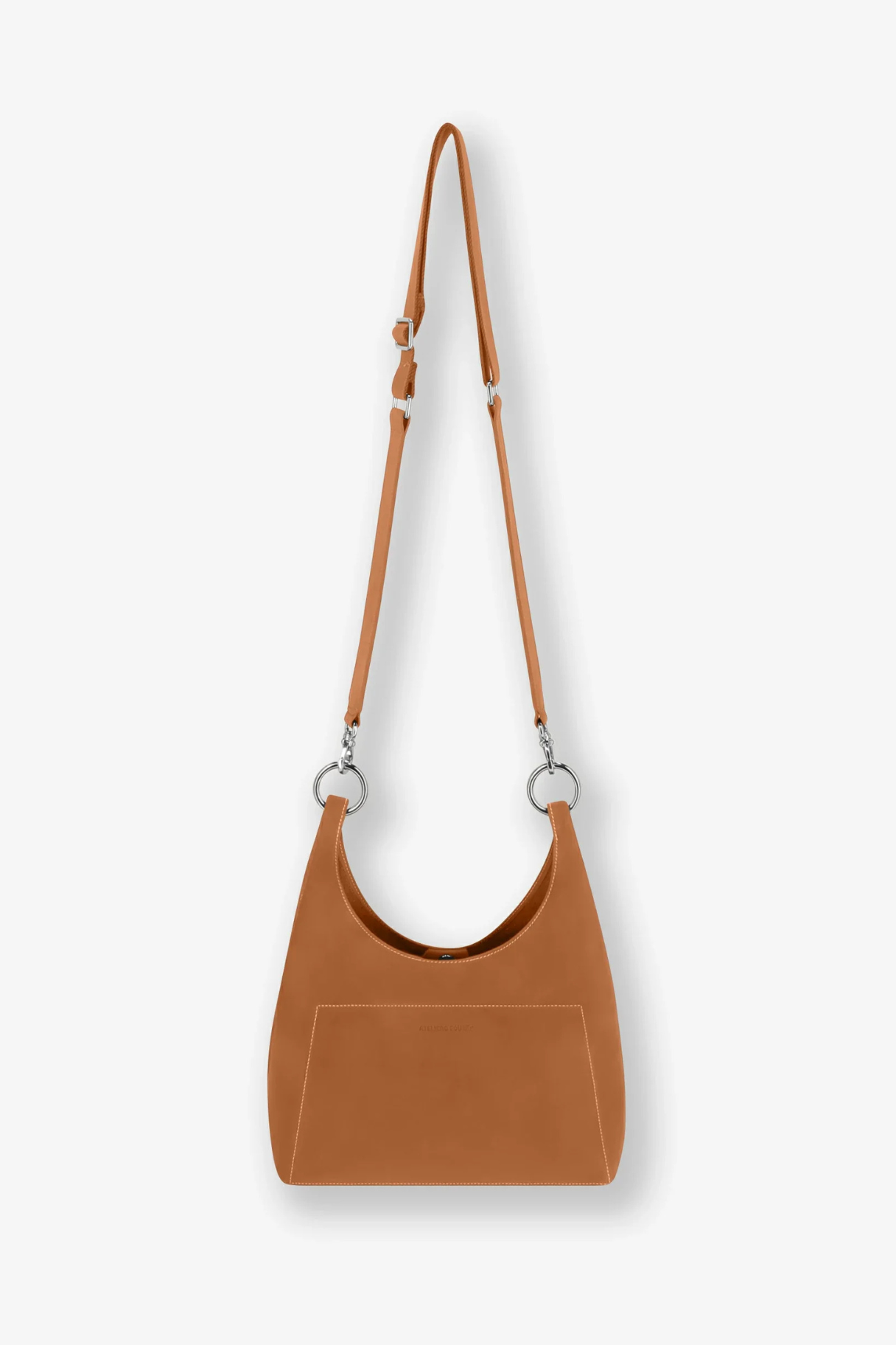 Sac Amazone cognac Ateliers Fourès avec bandoulière longue toile et cuir pour porté croisé