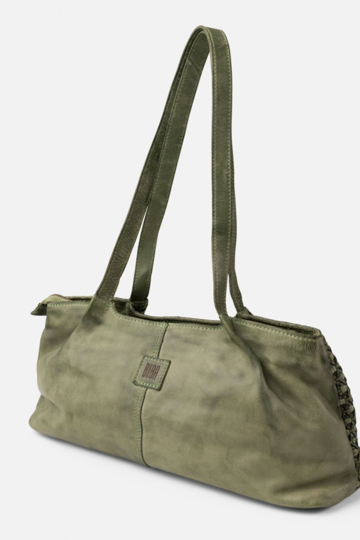 Mullen MUL2L – Sac shopper baguette femme en cuir tressé fil épais – BIBA