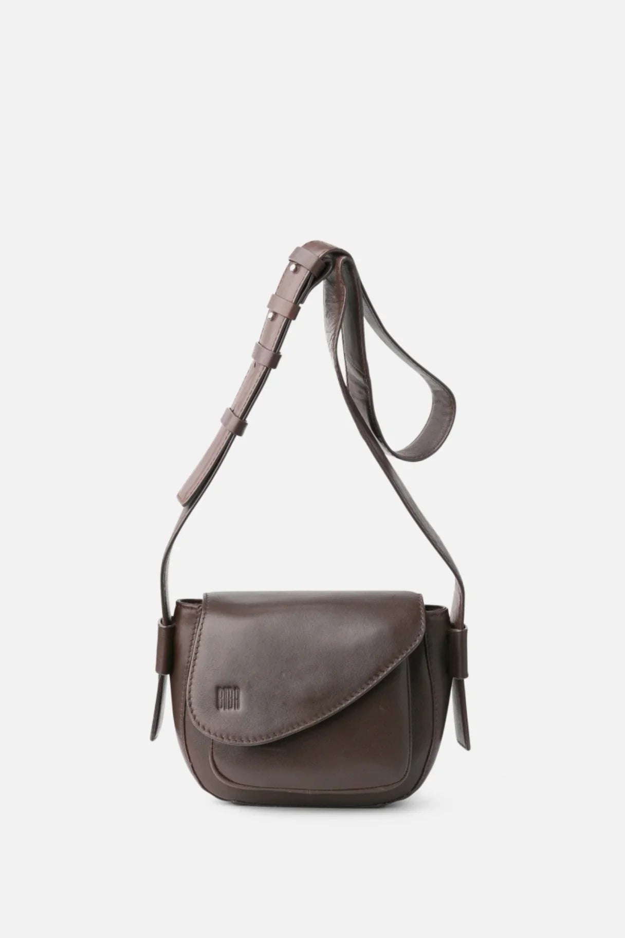 Sac bandoulière en cuir BIBA Blunt marron foncé