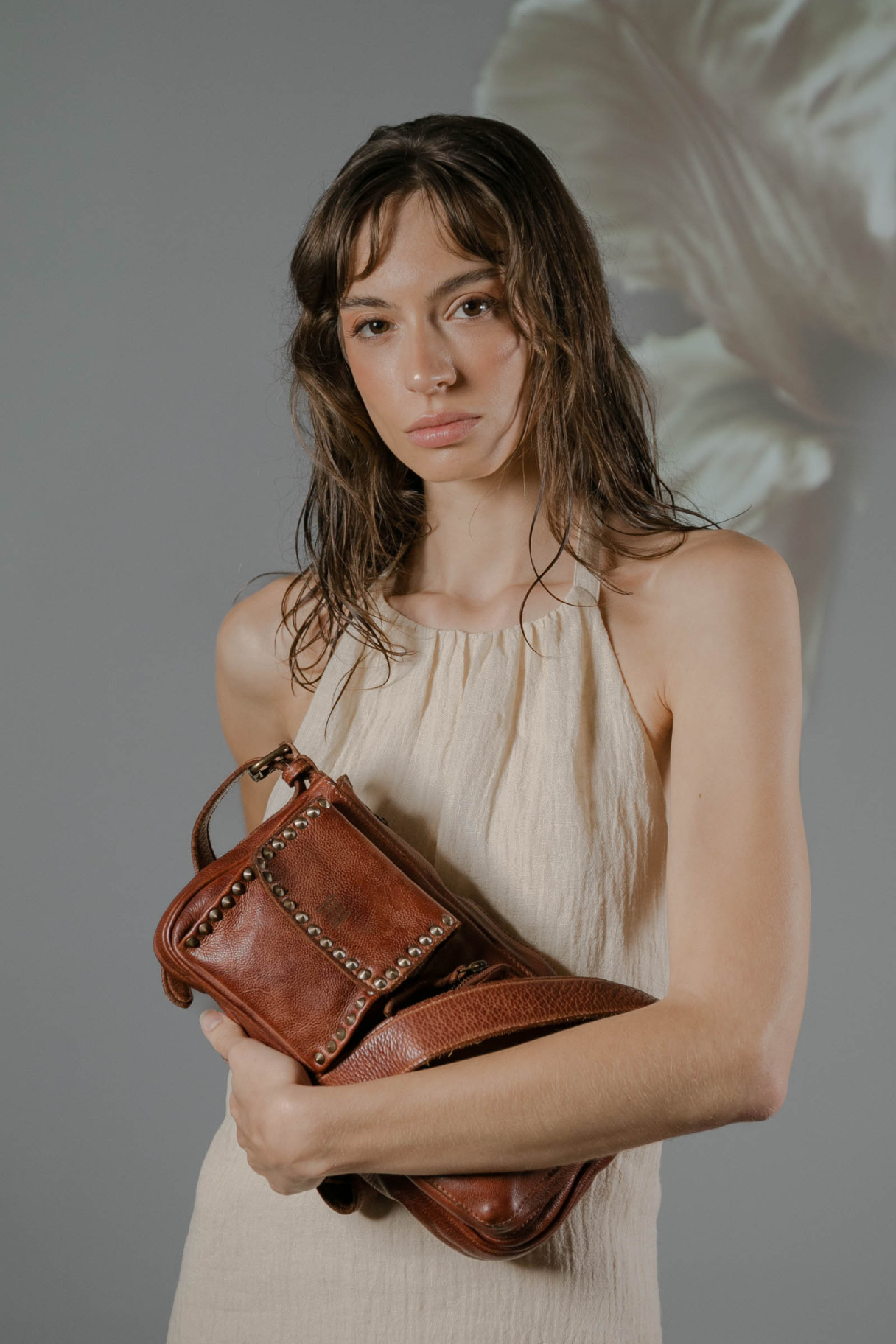 Sac NUT5L en cuir lavé – style vintage avec bandoulière réglable