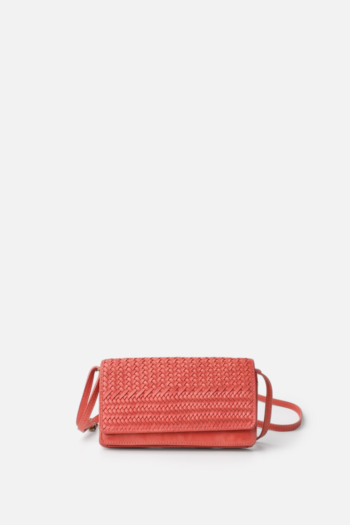 Mini sac bandoulière en cuir tressé Biba
