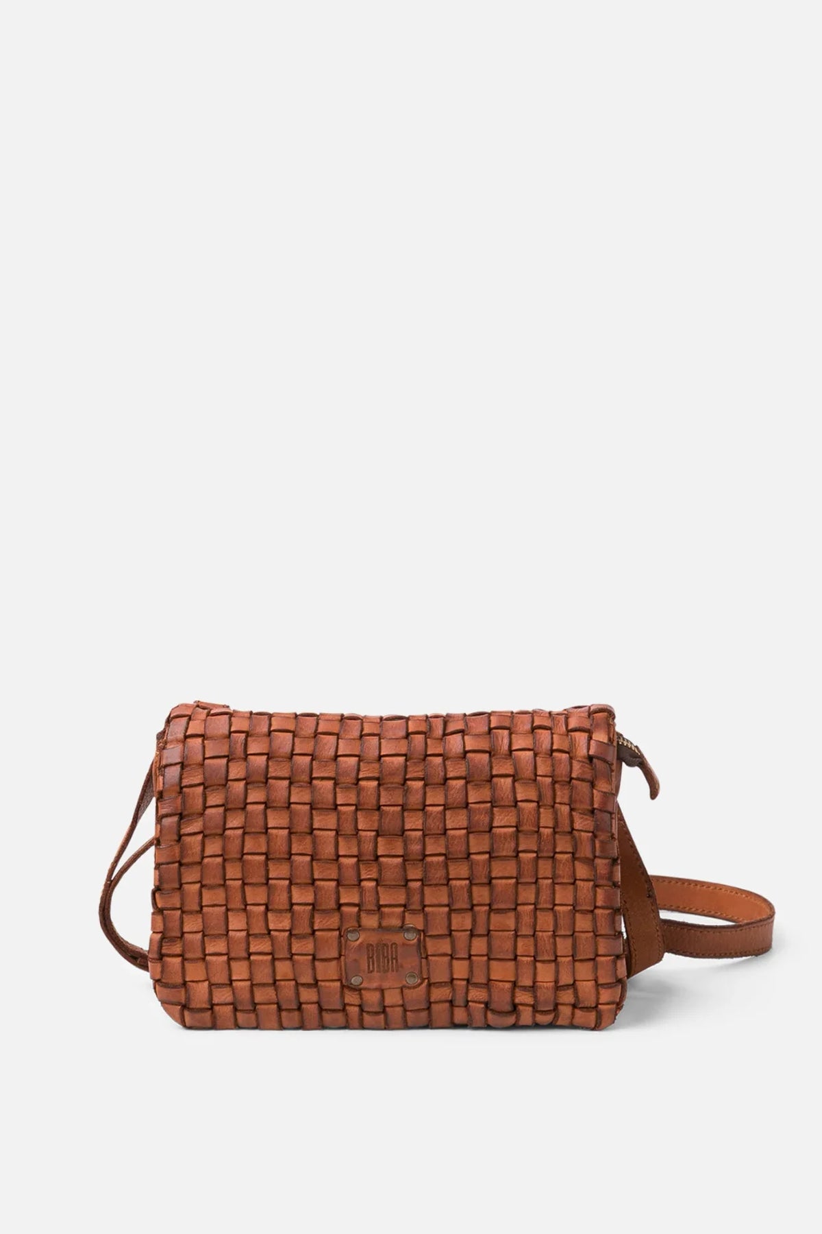 Sac bandoulière cuir tressé marron Biba Kansas KA27