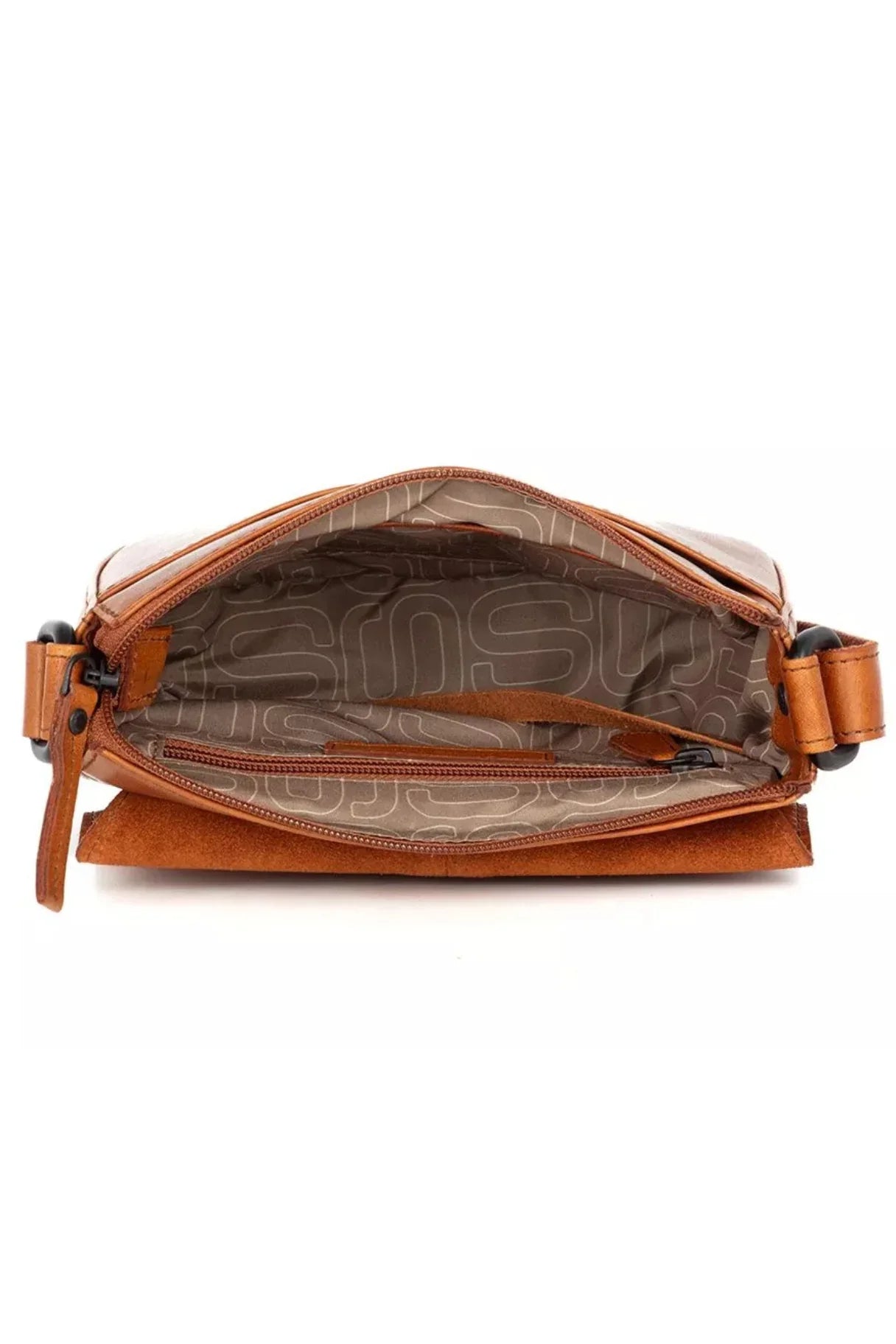 Intérieur du sac bandoulière Genya Spikes & Sparrow en cuir