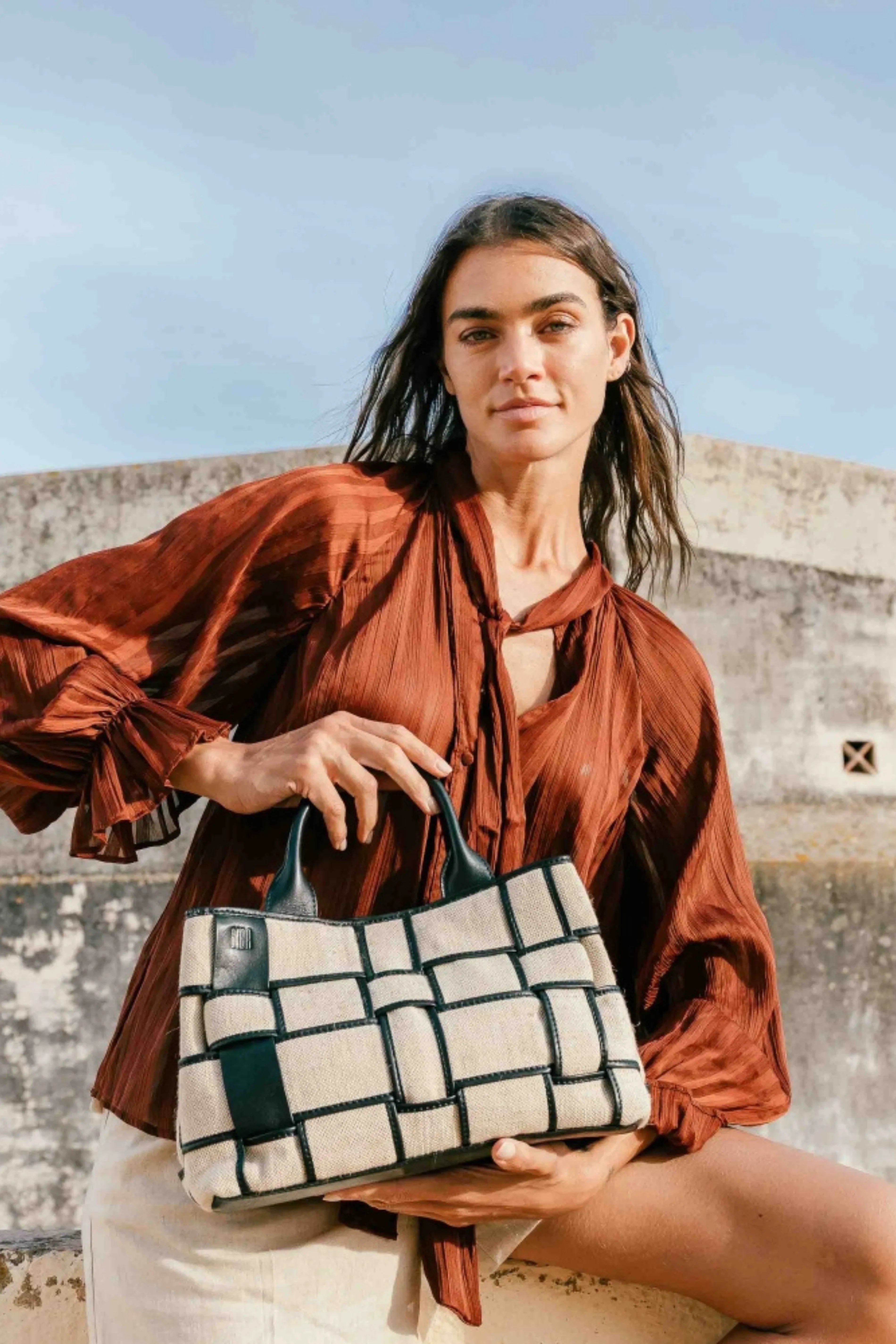 Sac bowling cuir et toile BIBA Wann WAN4L noir