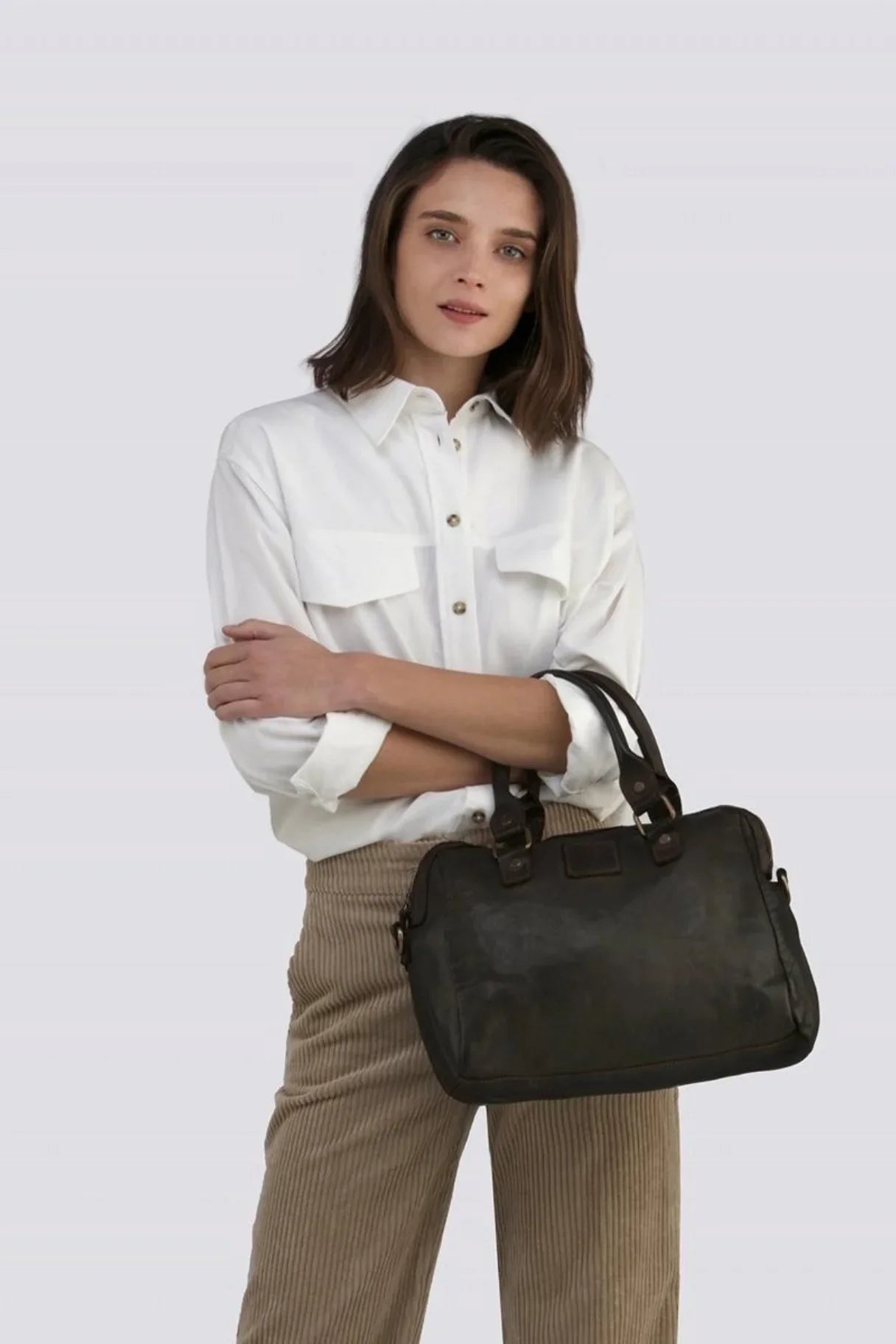 BIBA - Sac bowling en cuir de couleur noir