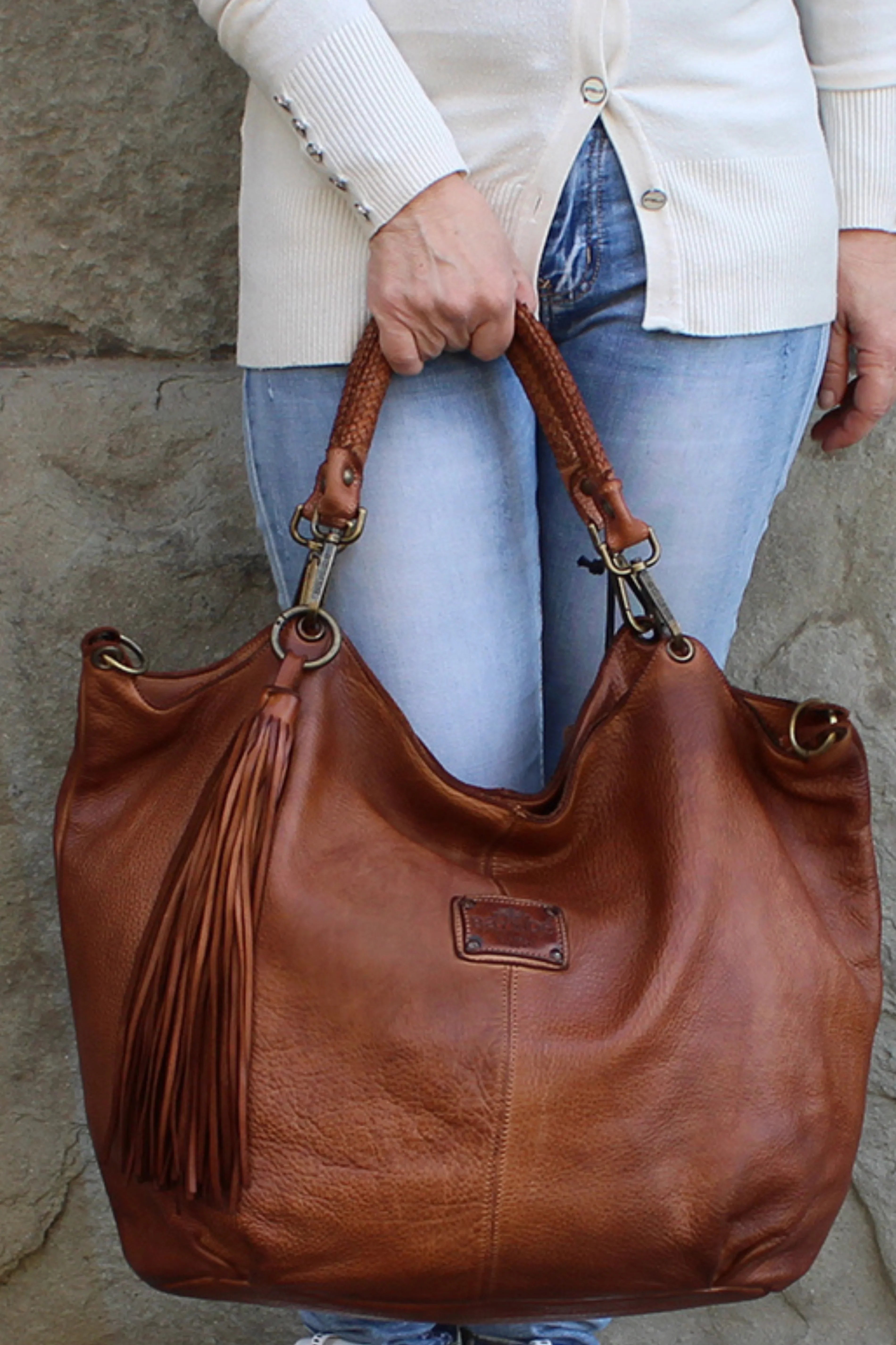 Sac cabas en cuir de veau artisanal Bayside