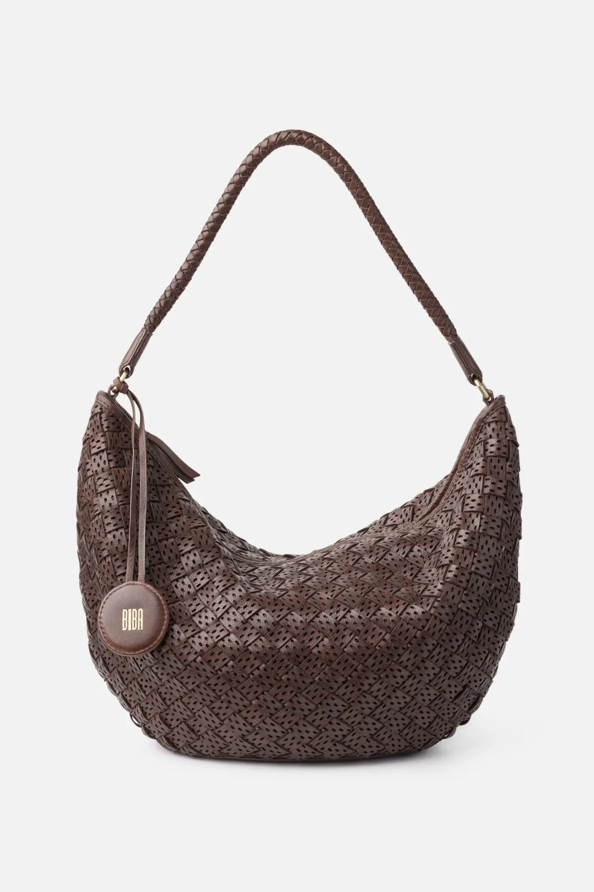 Sac hobo en cuir tressé et perforé MOI1L de Biba