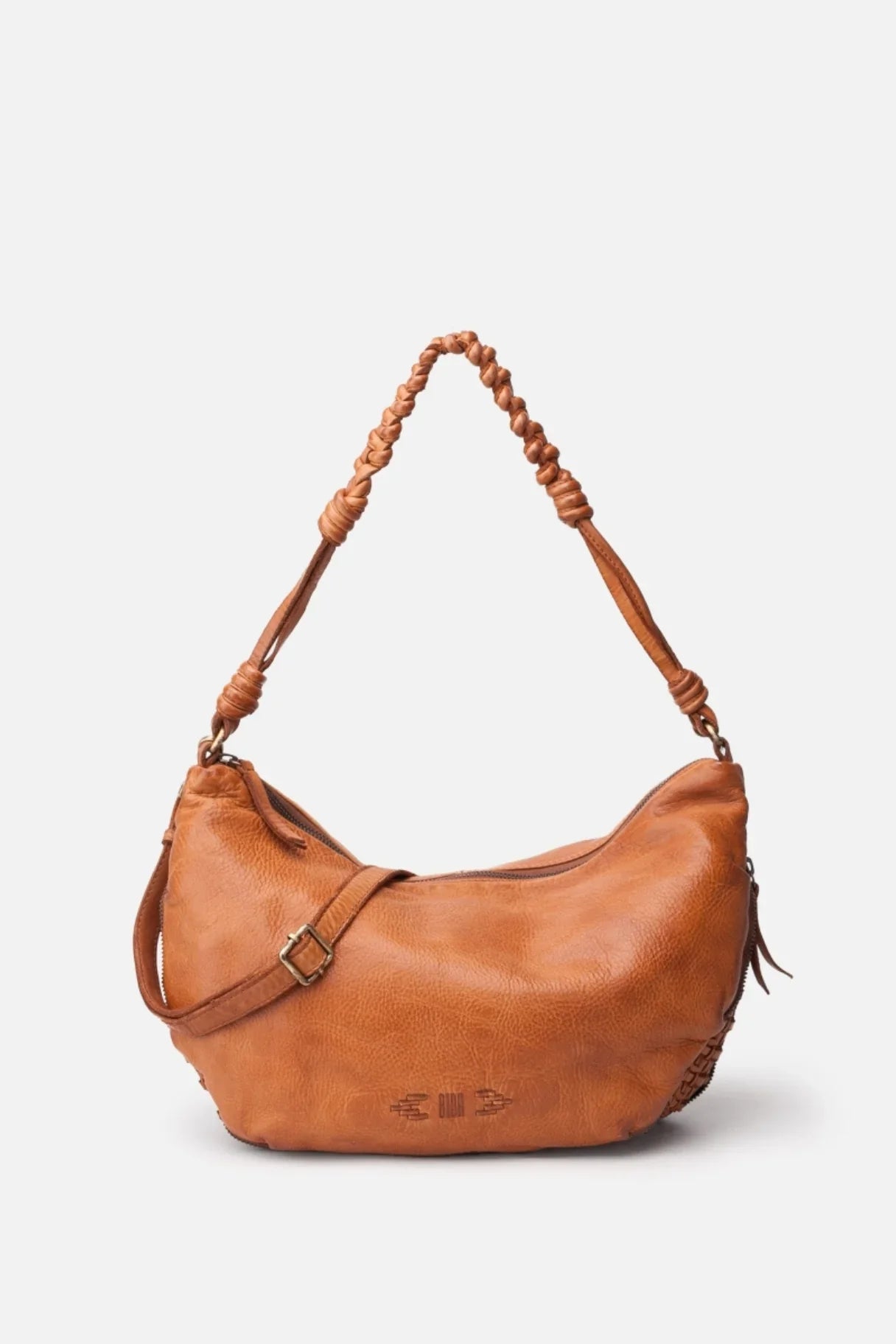 BIBA - Sac à main en cuir tressé camel - Nappa Maroquinerie