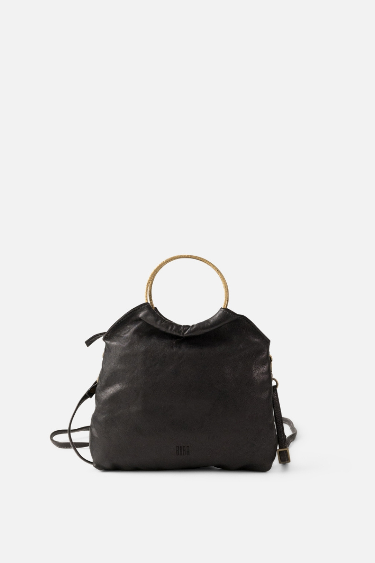 Sac cuir femme BIBA Rox ROX1L noir avec anses anneaux métalliques