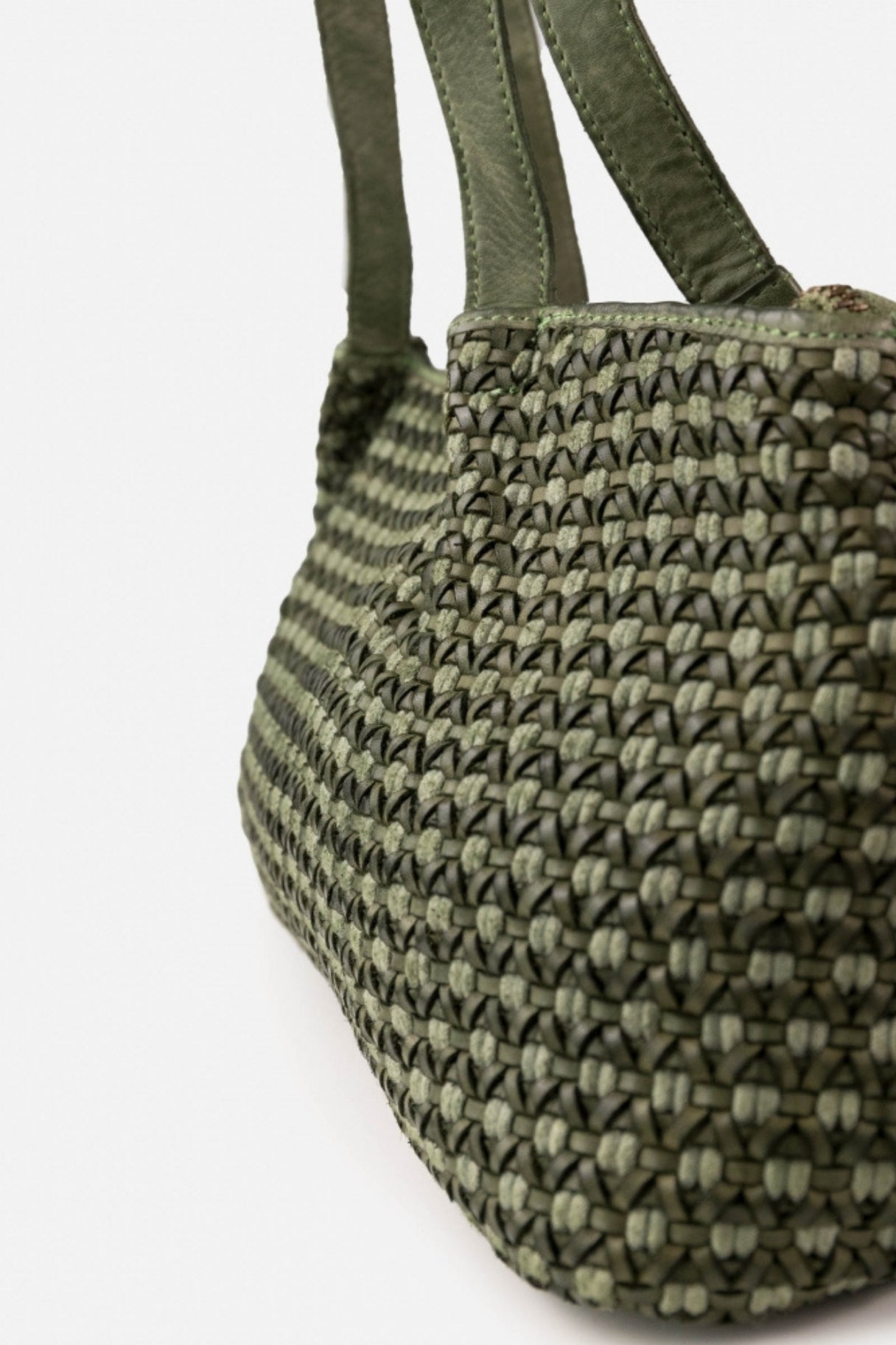 Mullen MUL2L – Sac shopper baguette femme en cuir tressé fil épais – BIBA