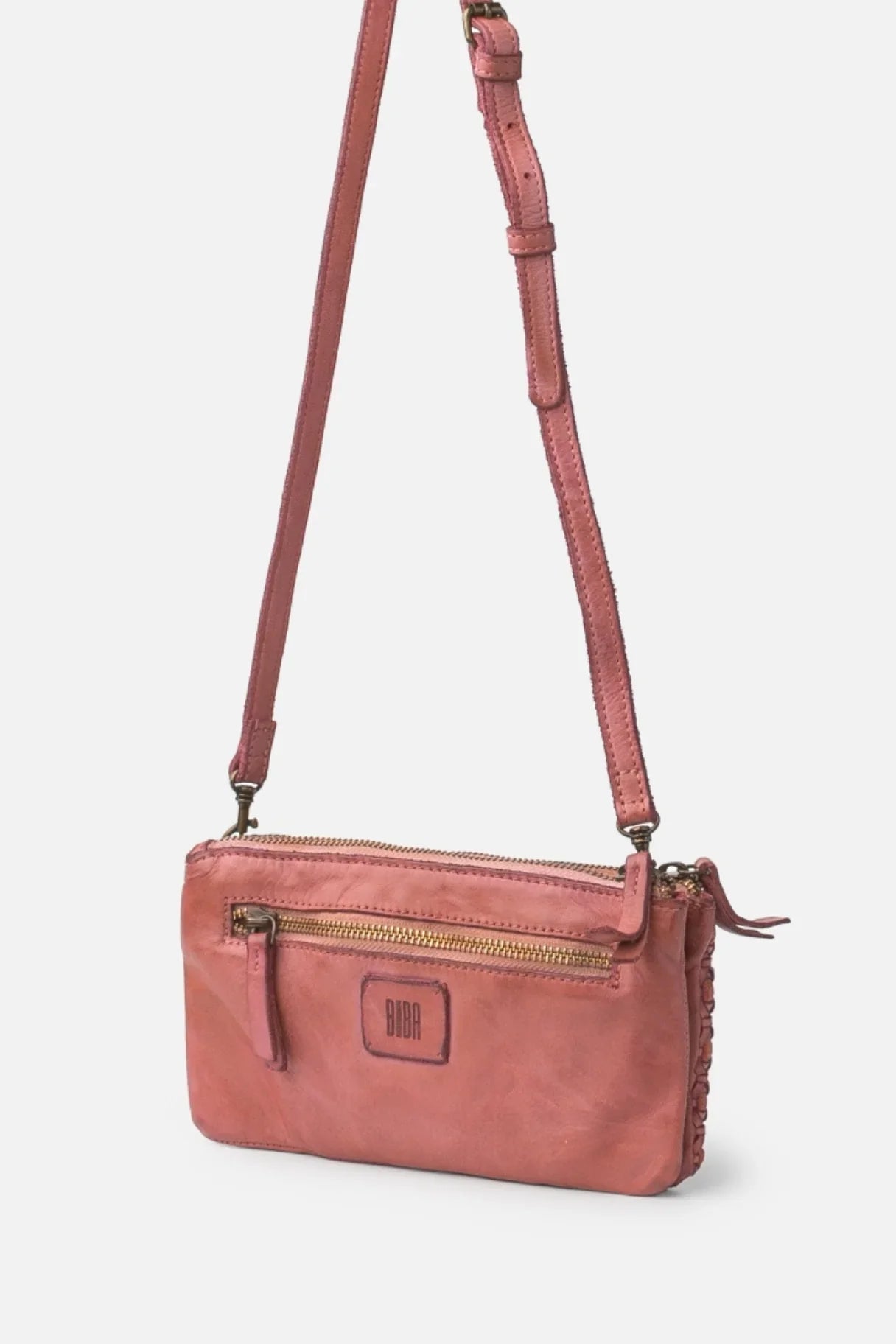 Pochette en cuir tressé poche arrière