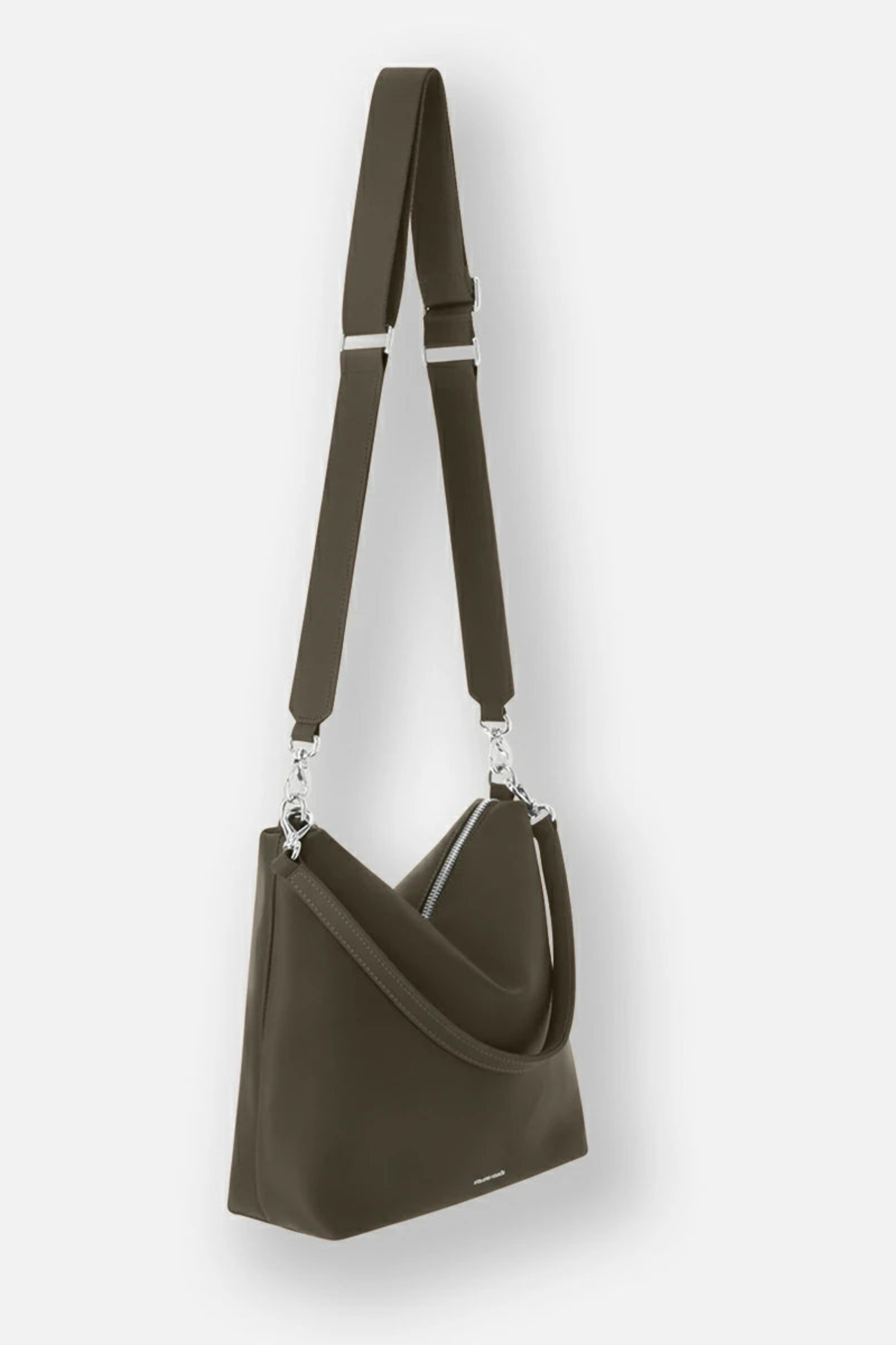 Sac seau en cuir pleine fleur Iliade Atelier Fourès coloris kaki