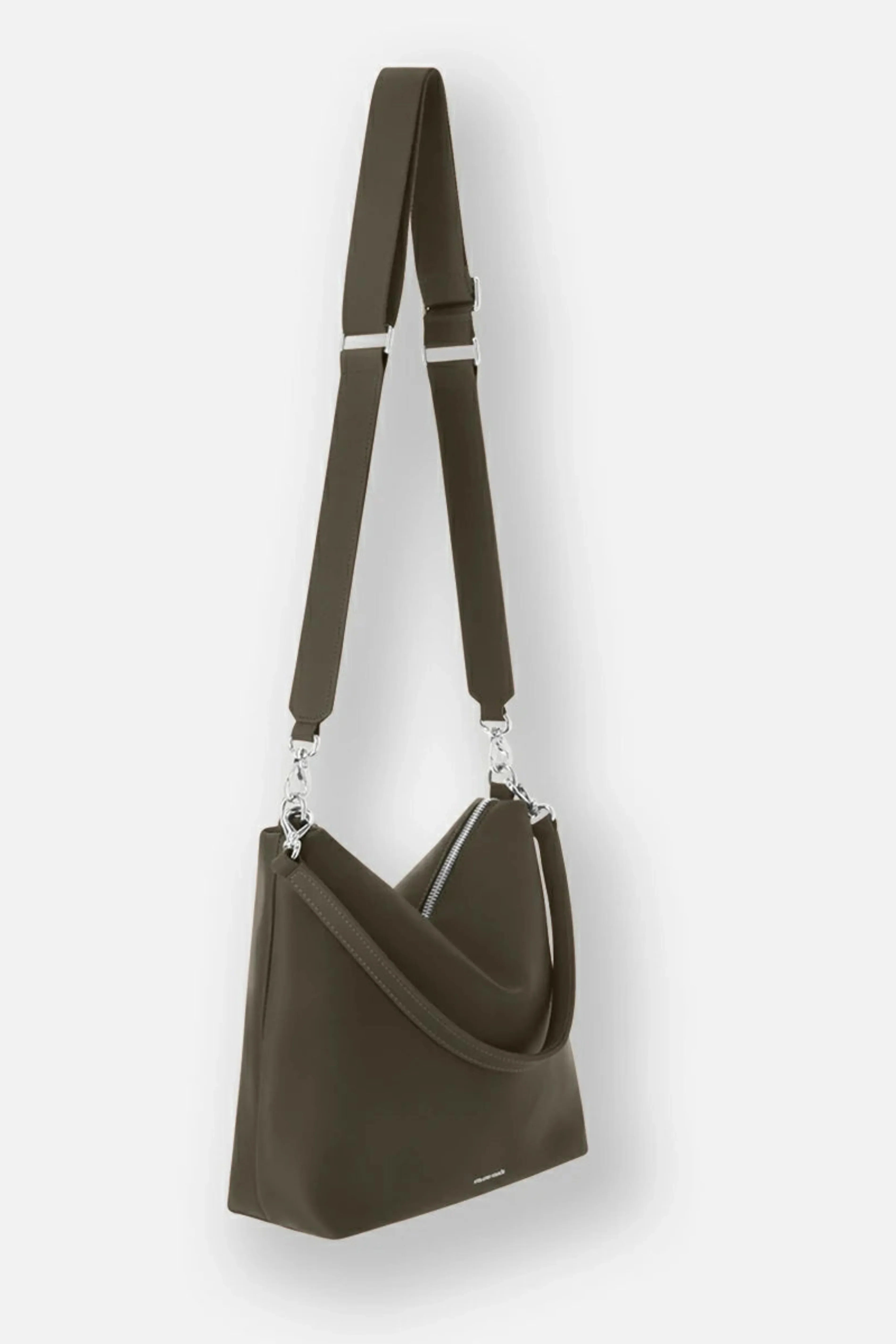 Sac seau en cuir pleine fleur Iliade Atelier Fourès coloris kaki