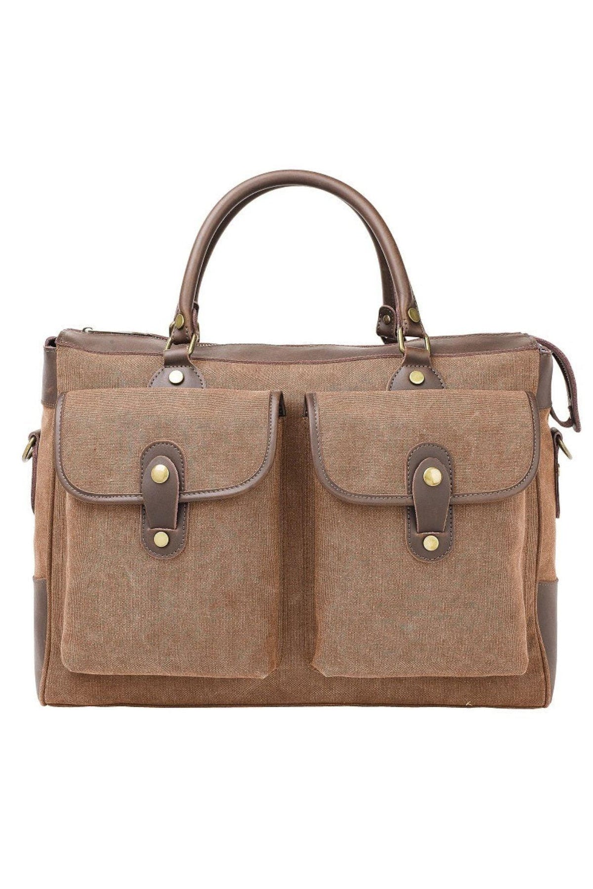 Sac week-end ZEDE Austerlitz en toile lavée camel et cuir
