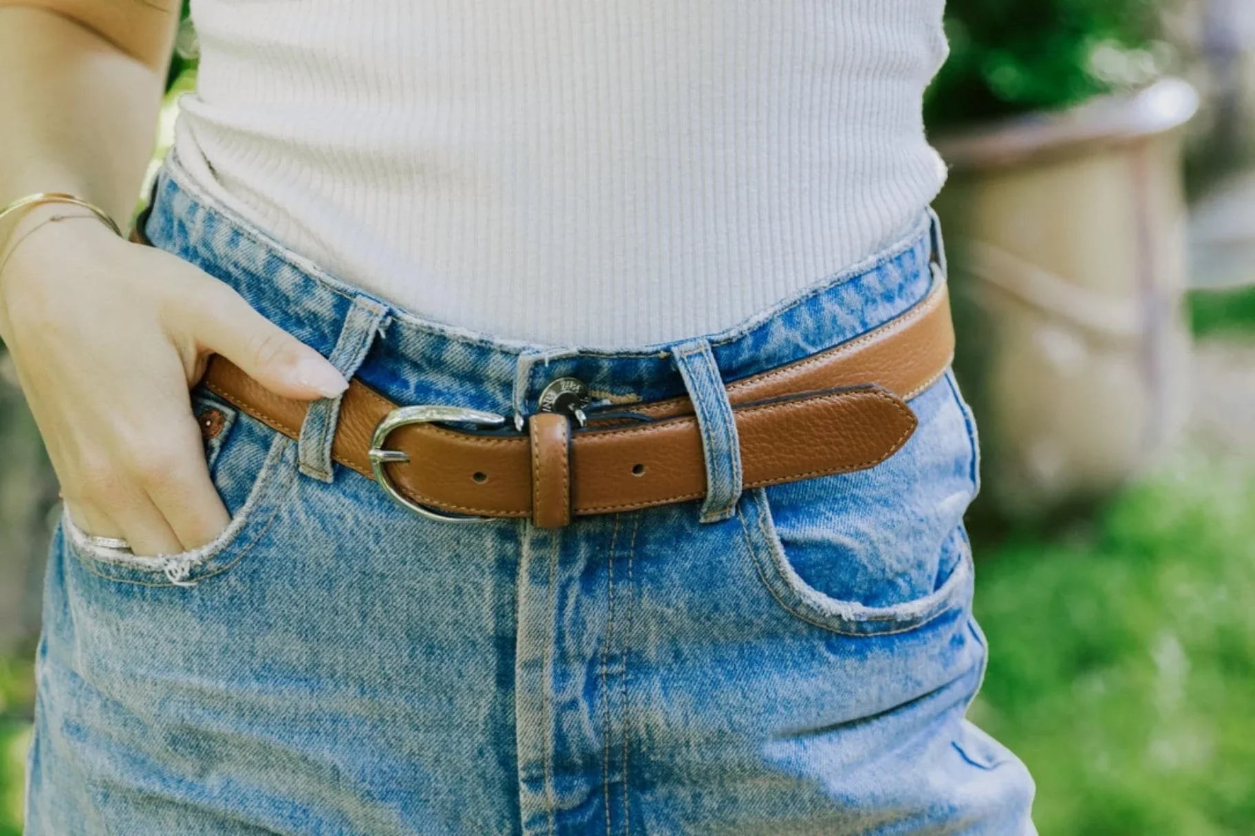 Grainée - Ceinture femme en cuir grainé fabriquée en France - Nappa Maroquinerie