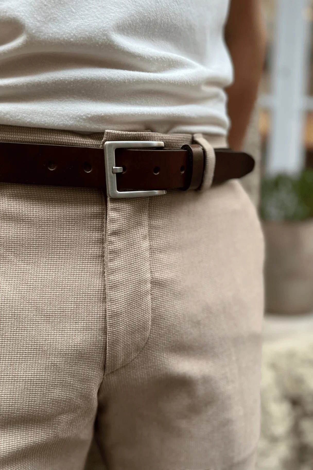 La Classique - Ceinture homme en cuir noir ou marron fabriquée en France - Nappa Maroquinerie