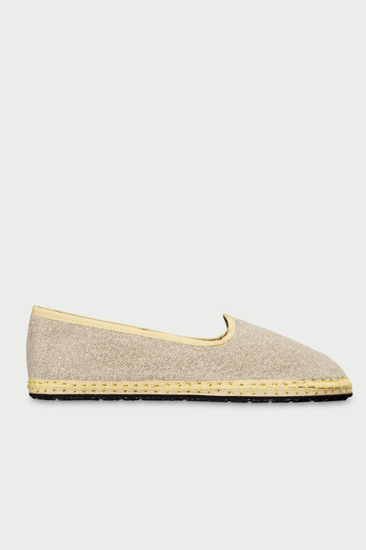 Espadrilles Margeritte en lin vieilli naturel jaune clair - Flabelus