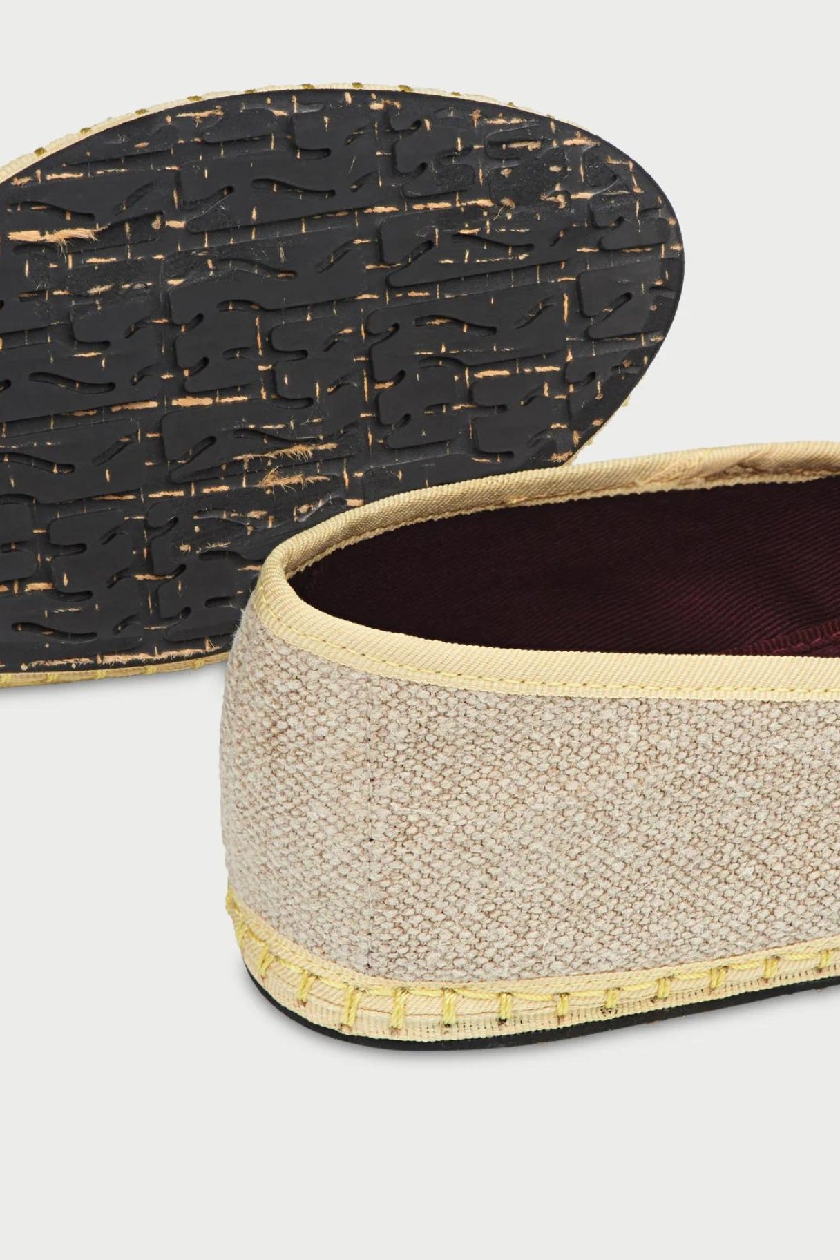 Espadrilles Margeritte en lin vieilli naturel jaune clair - Flabelus