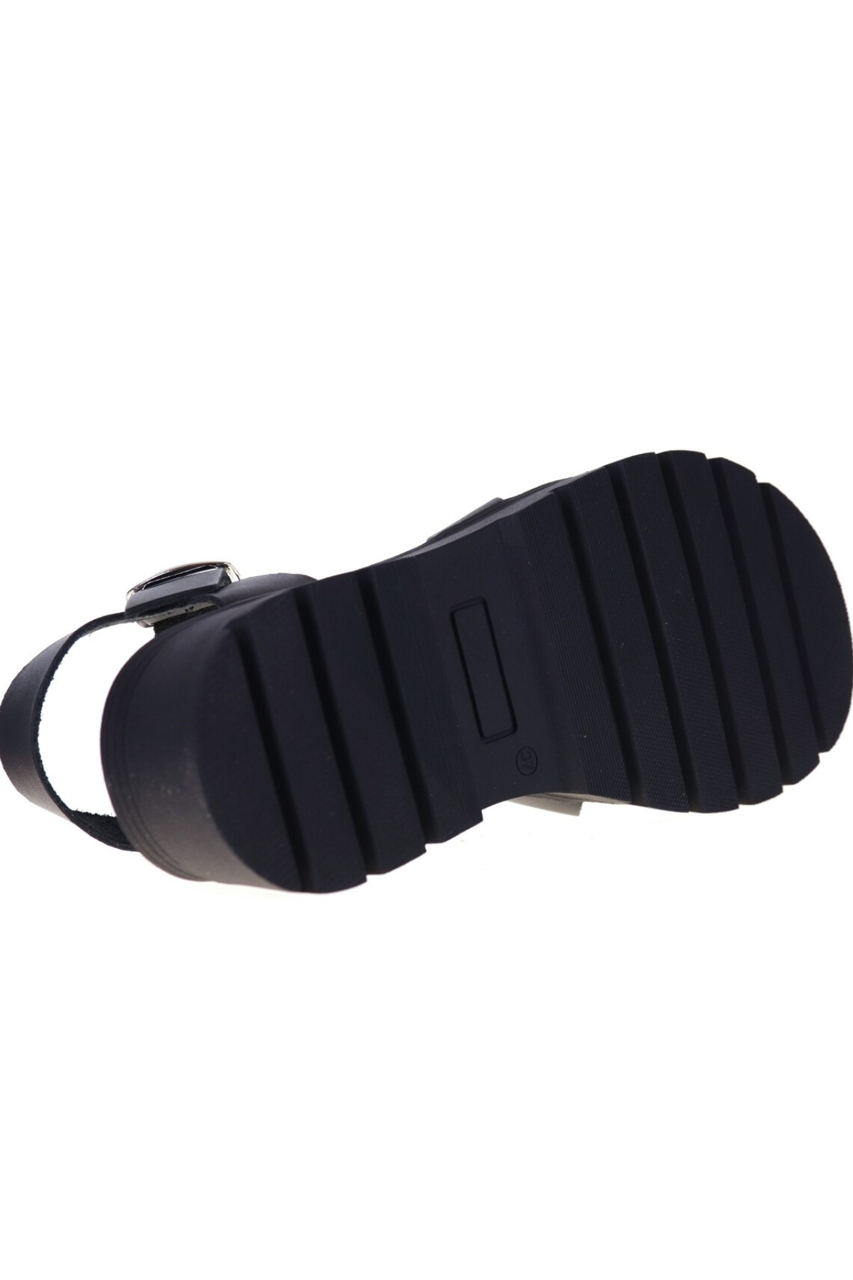 Sandales en cuir noir Patricia Miller gladiateur et semelle crantée