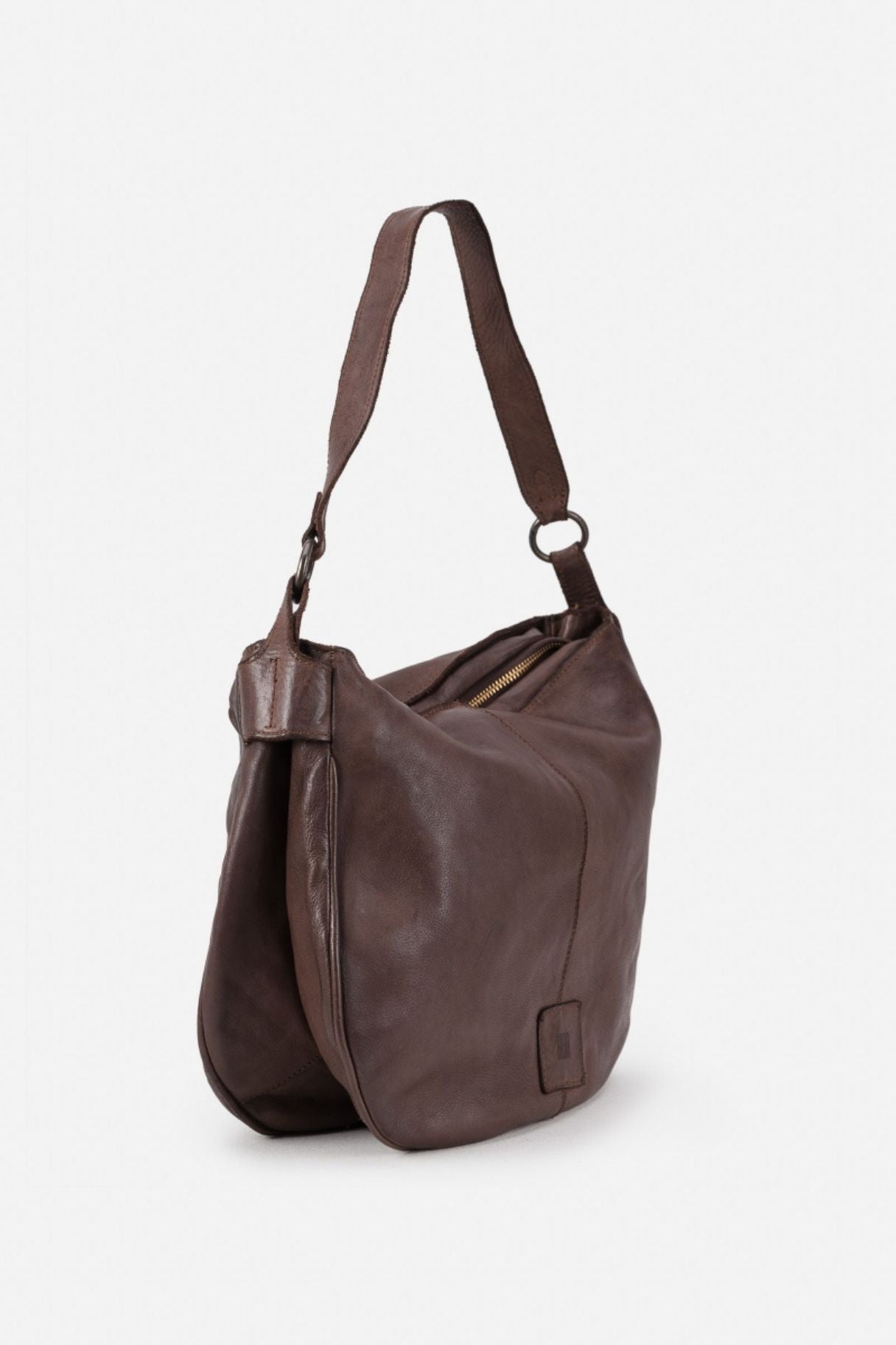 Biba Boston BT17 - Grand sac bandoulière zippé cuir vintage