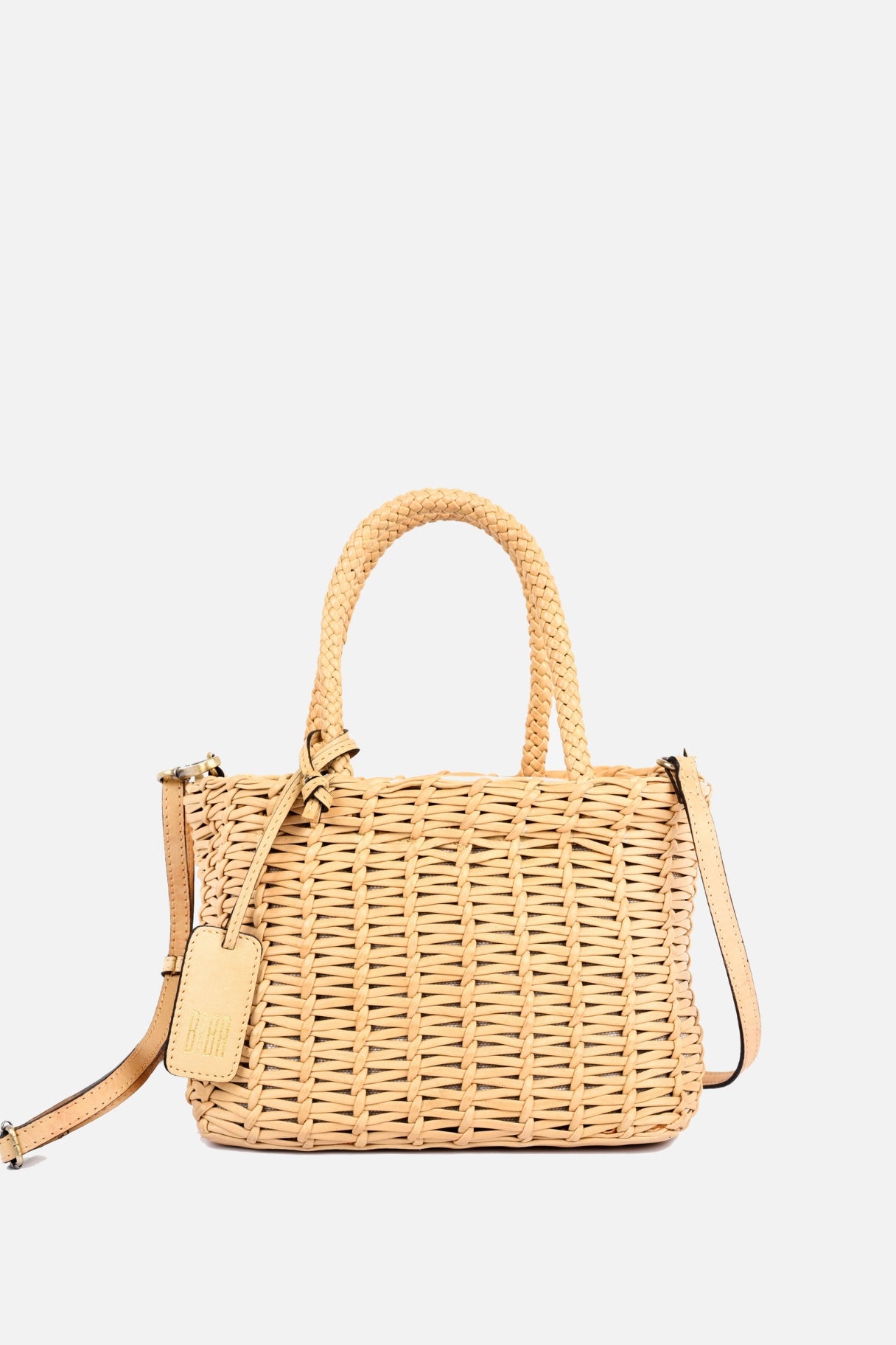 Biba Ayden - Panier en cuir tressé crème - Nappa maroquinerie 