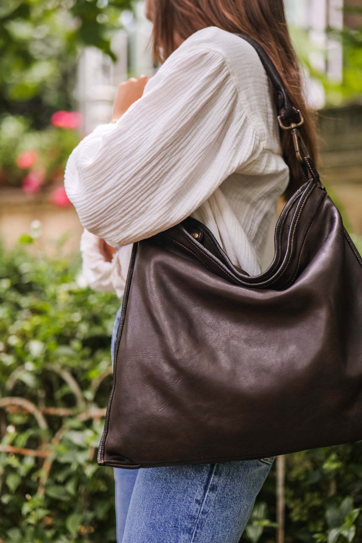 Sac à main en cuir marron foncé Bayside BS 404 - Artisanat et durabilité