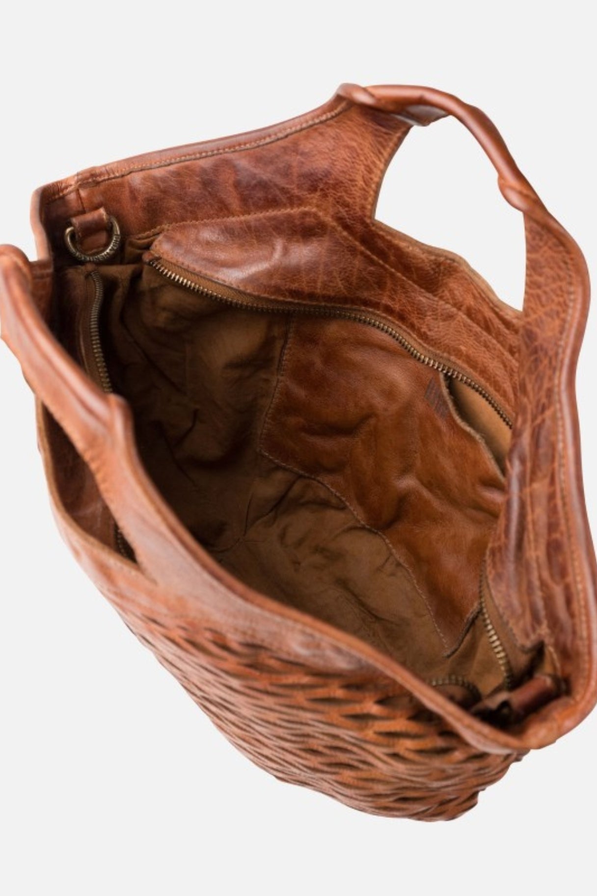 Intérieur du sac panier Doty avec doublure coton, poche et zip