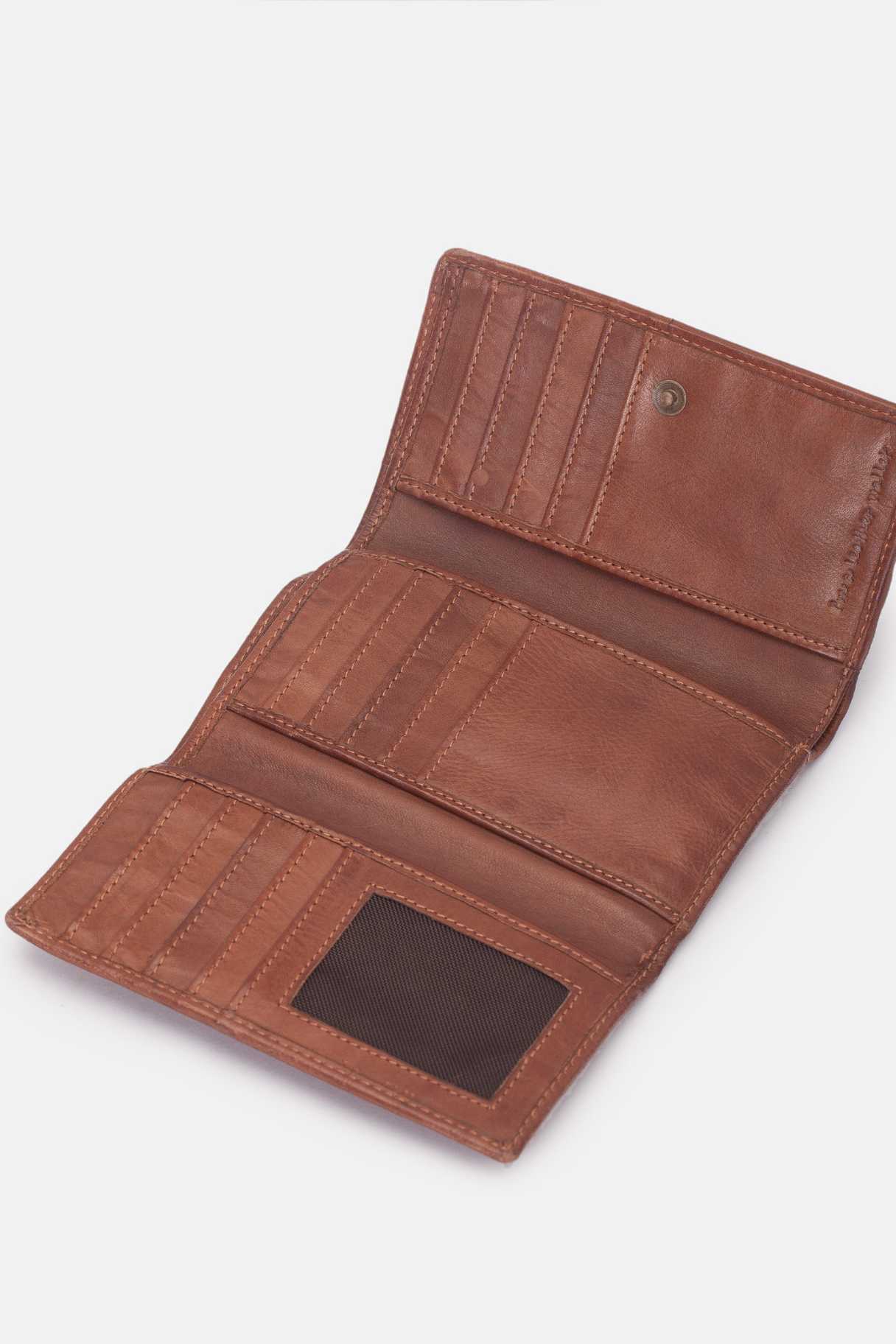Portefeuille en cuir tressé Biba intérieur 