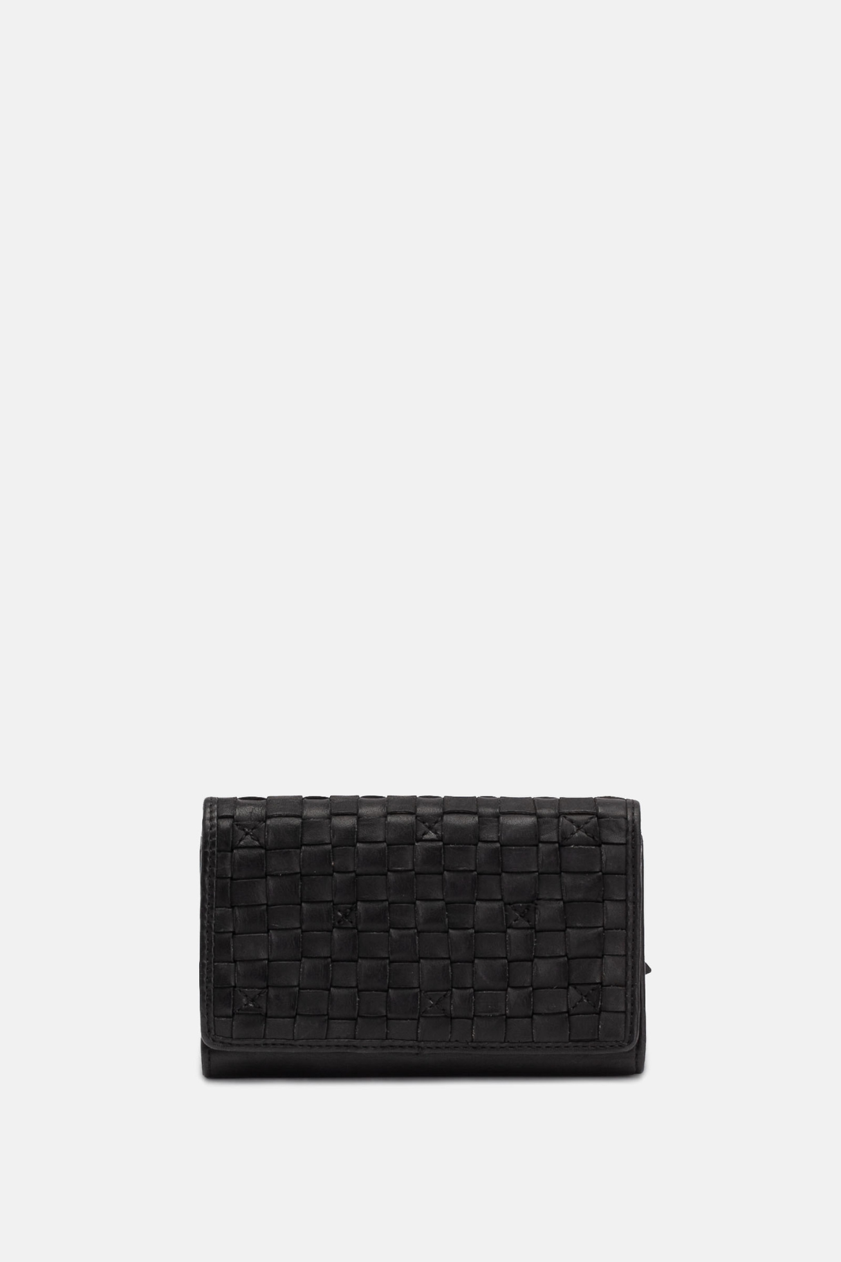 Portefeuille en cuir tressé Biba KA10 noir 
