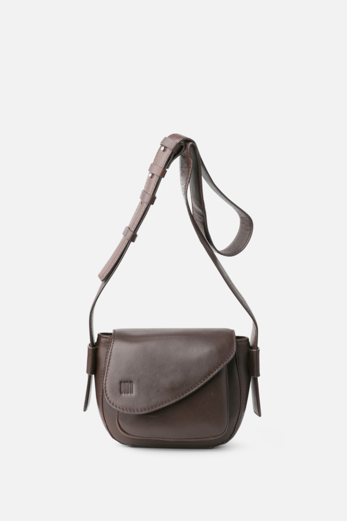 Sac bandoulière en cuir BIBA Blunt marron foncé
