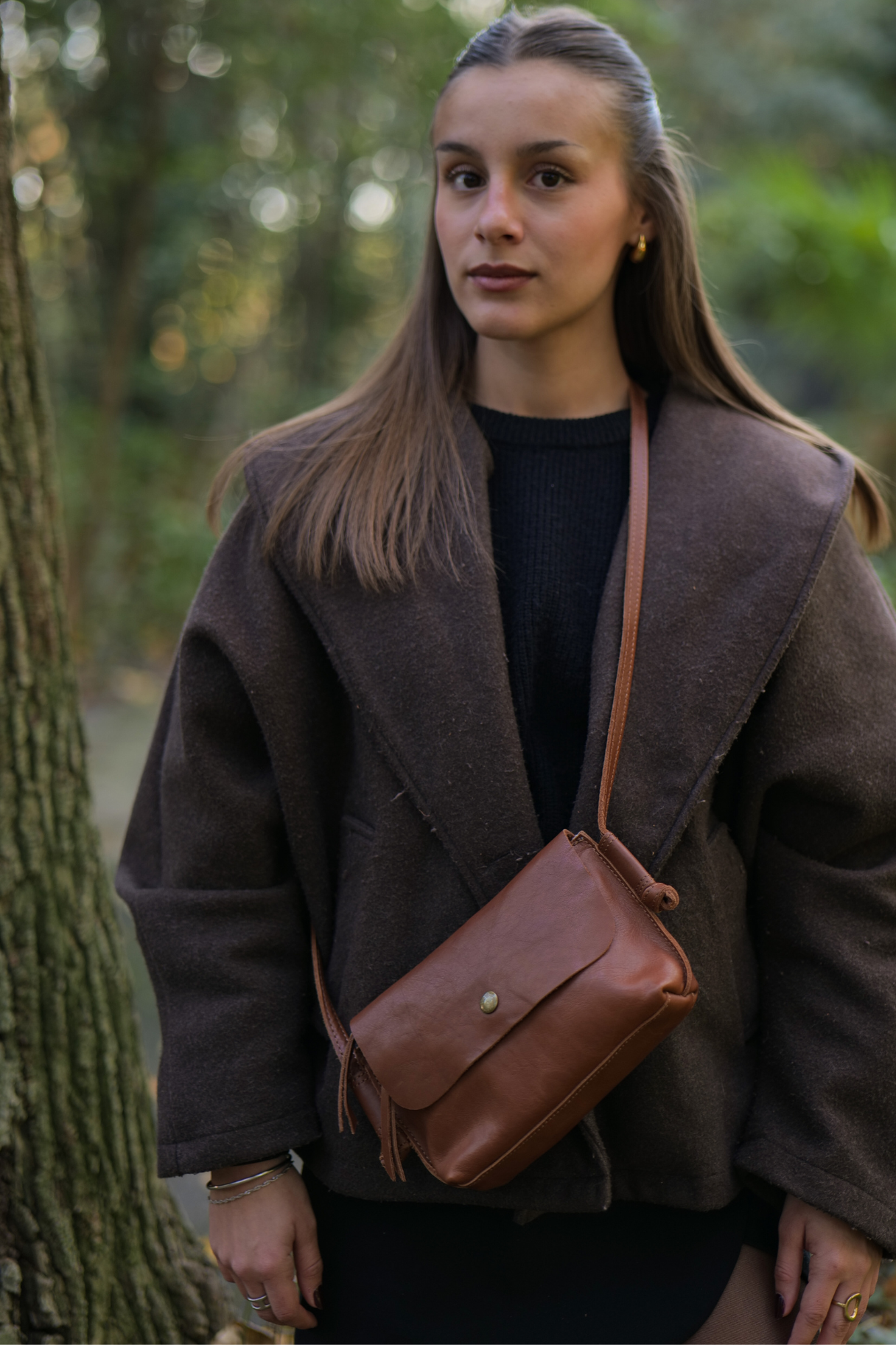 Petit sac bandoulière à rabat en cuir pour femme - Noordsen N001-08U