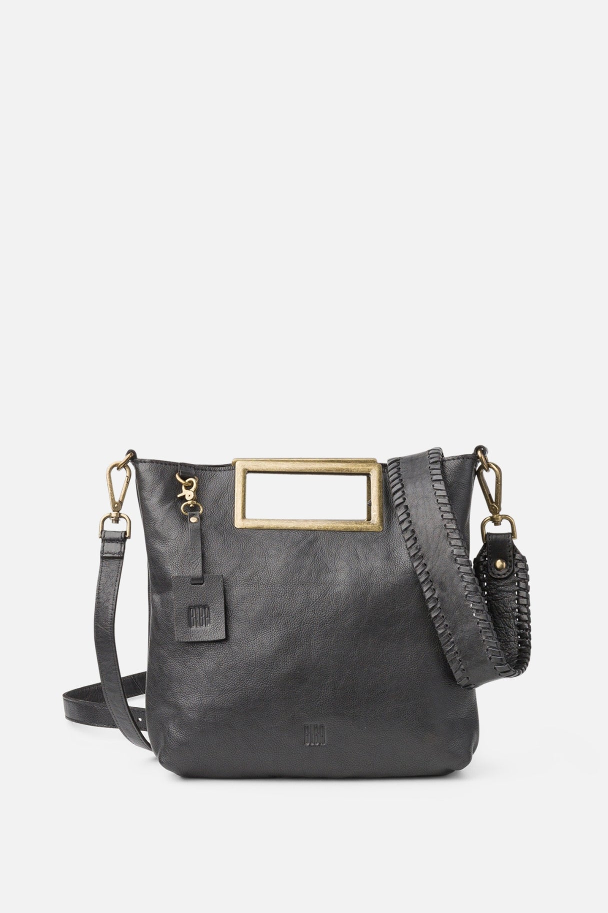 Sac Biba Campbell CAP3L noir avec anse métal et cuir lavé