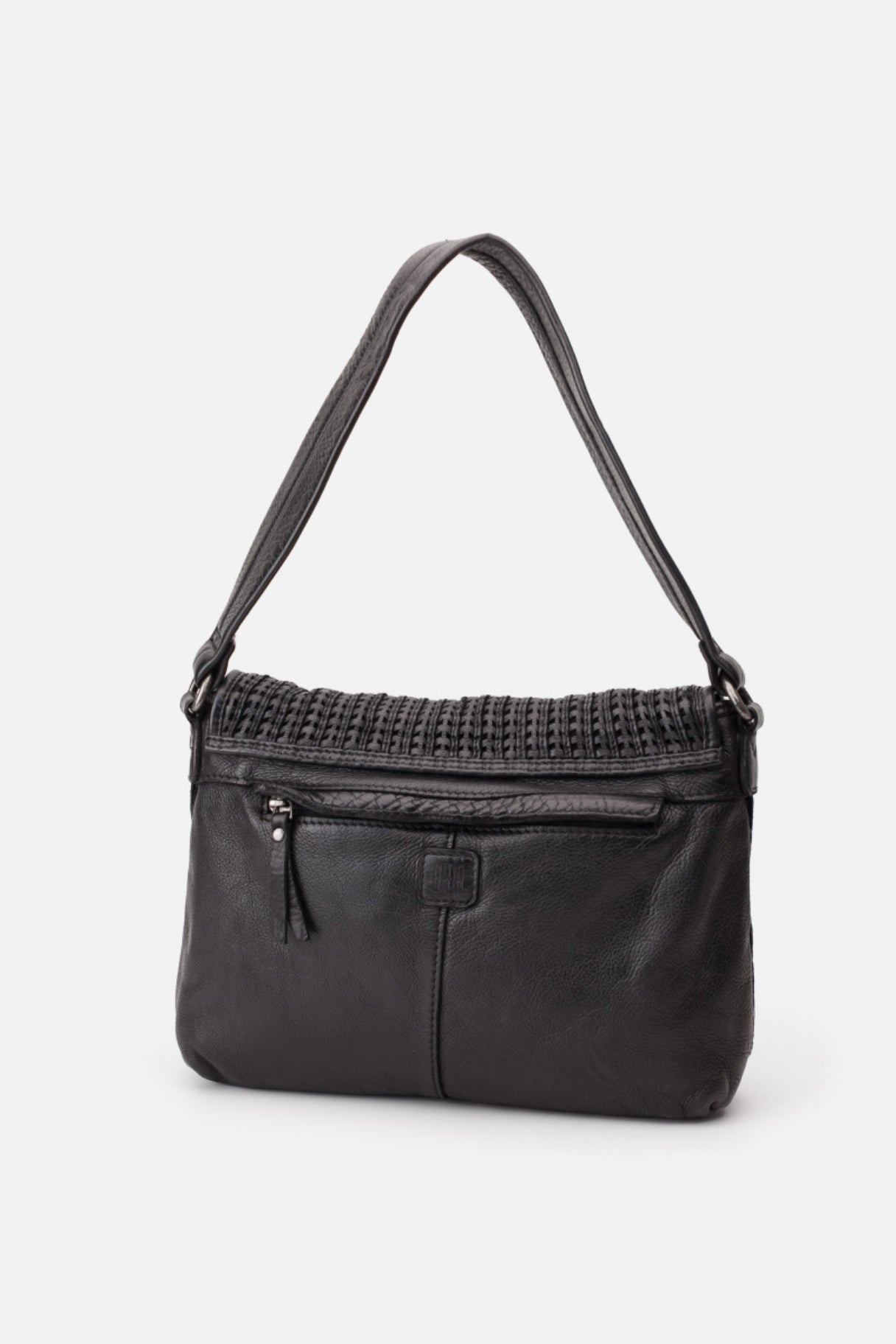 Sac hobo Moab MOA1L en cuir tressé noir de Biba vu arrière