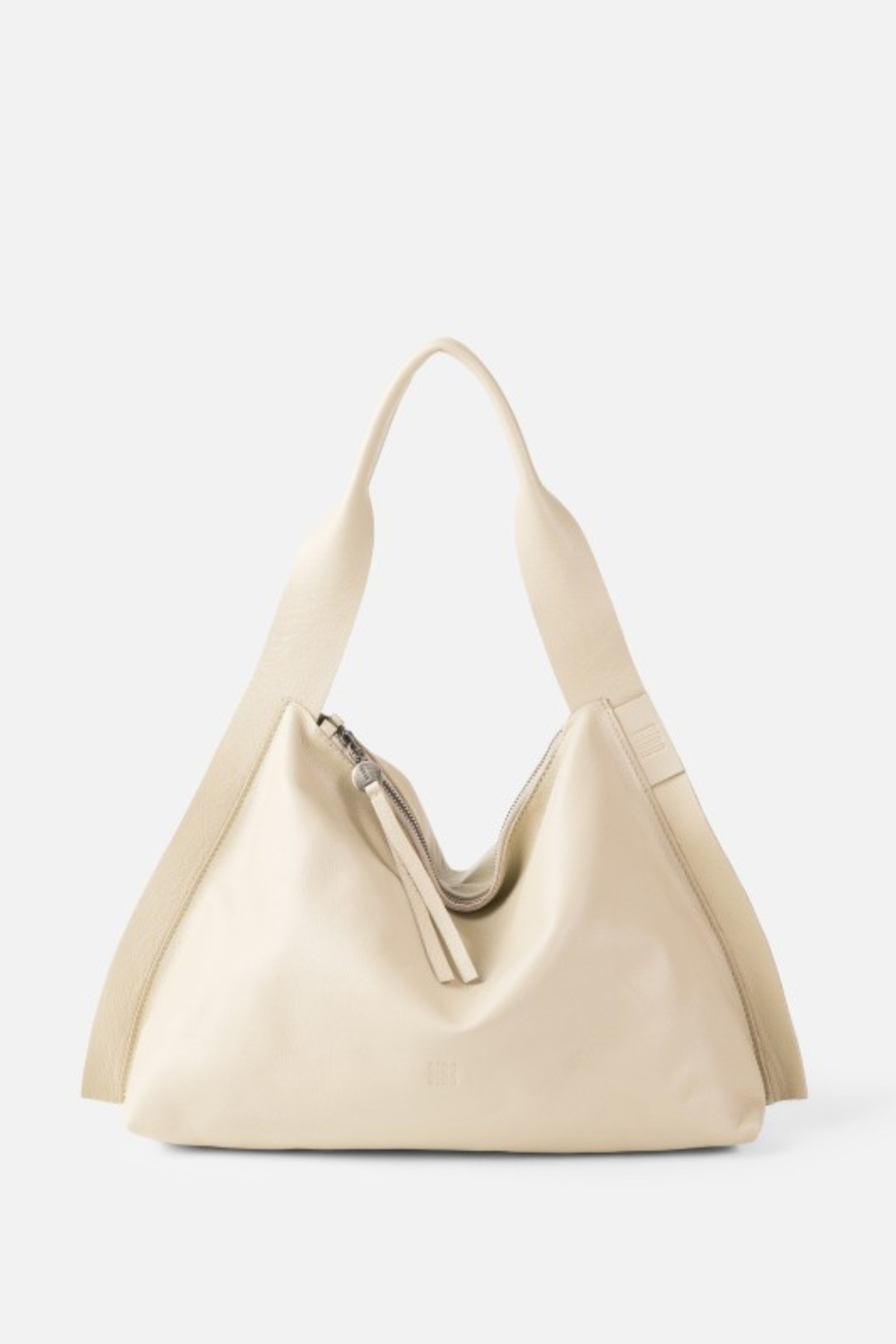Sac hobo Vienna BIBA en cuir souple blanc avec poche zippée frontale
