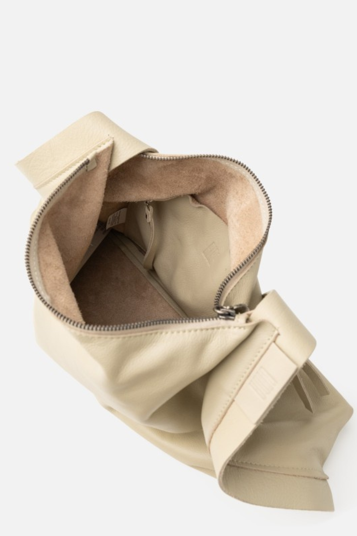 Intérieur du sac hobo Vienna BIBA blanc avec poche zippée intérieure