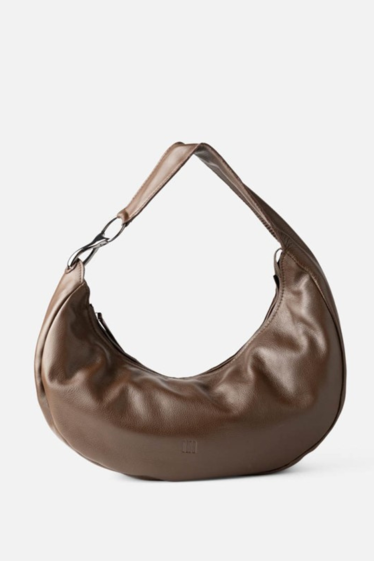 Sac Jackpot Biba en cuir de vachette lavé marron chocolat, 45 x 33 x 13 cm