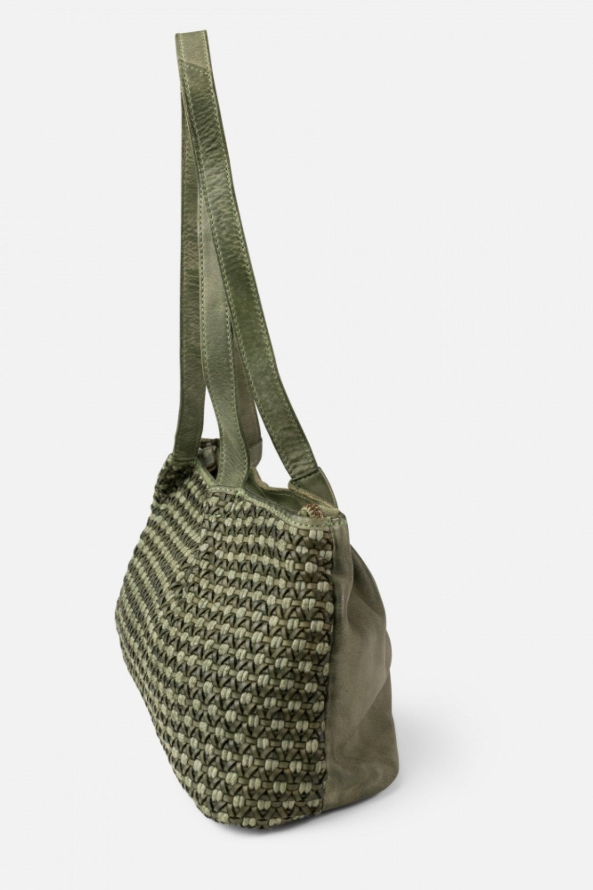 Mullen MUL2L – Sac shopper baguette femme en cuir tressé fil épais – BIBA